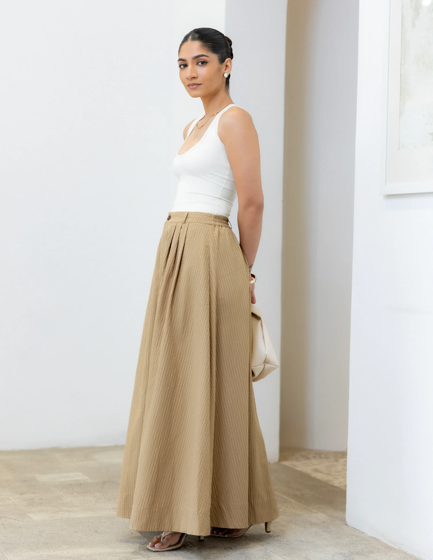 Back Elasticated Maxi Skirt - Image 3