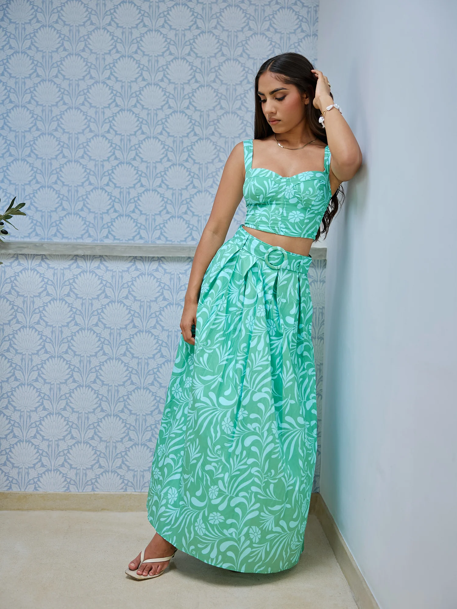 Back Tie Up Bustier Printed Top - Image 5