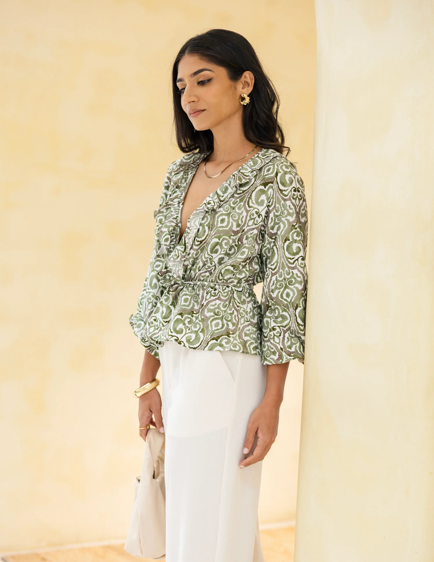 Balloon Sleeve Wrap Top - Image 4
