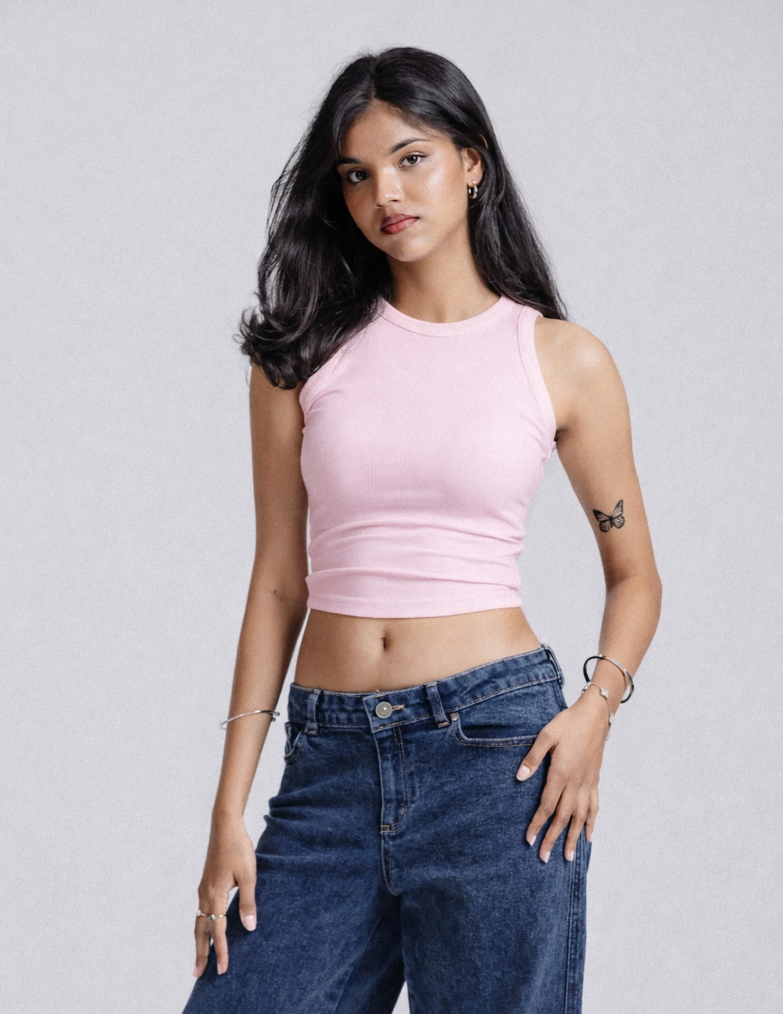 Beck High Neck Sleeveless Fitted Top