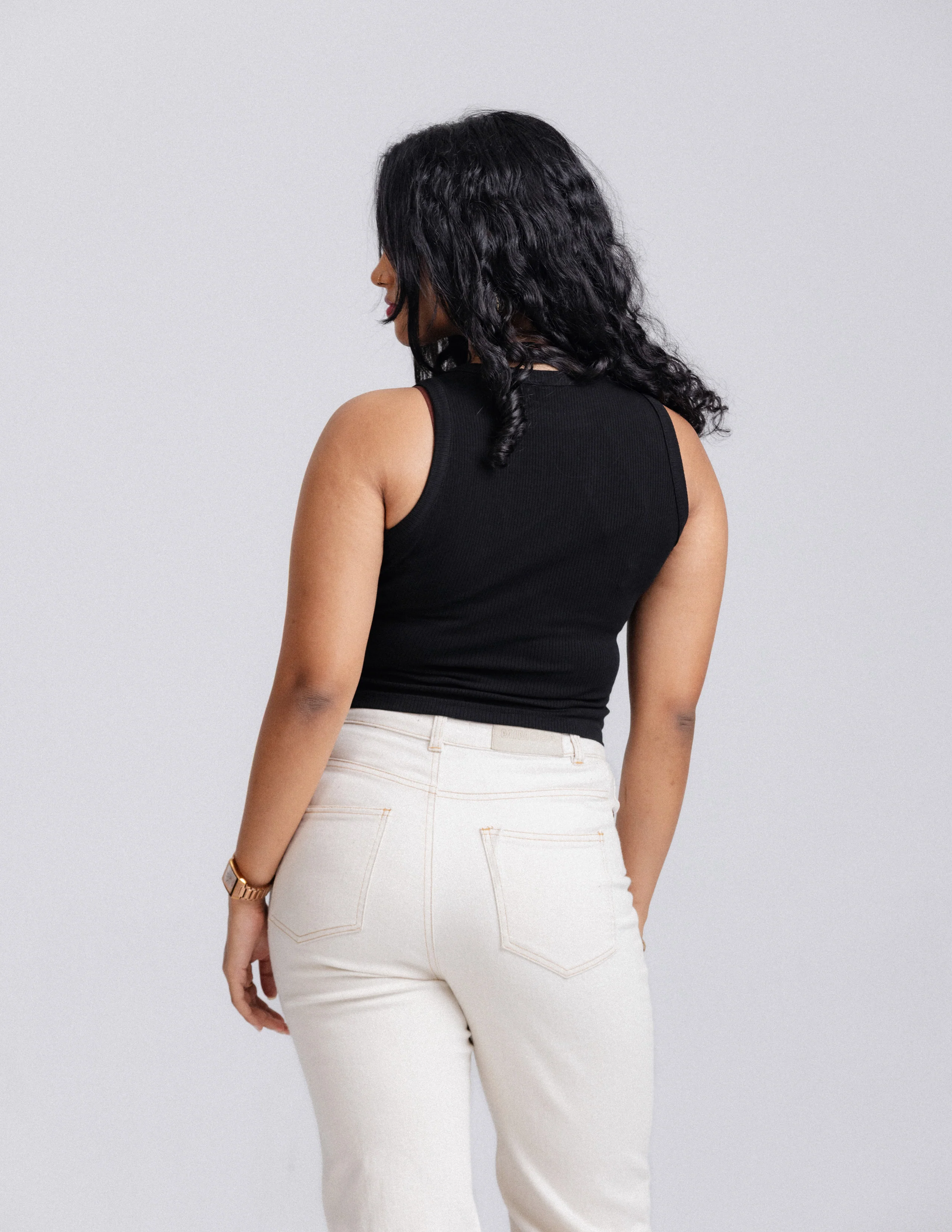 Beck High Neck Sleeveless Fitted Top - Image 3