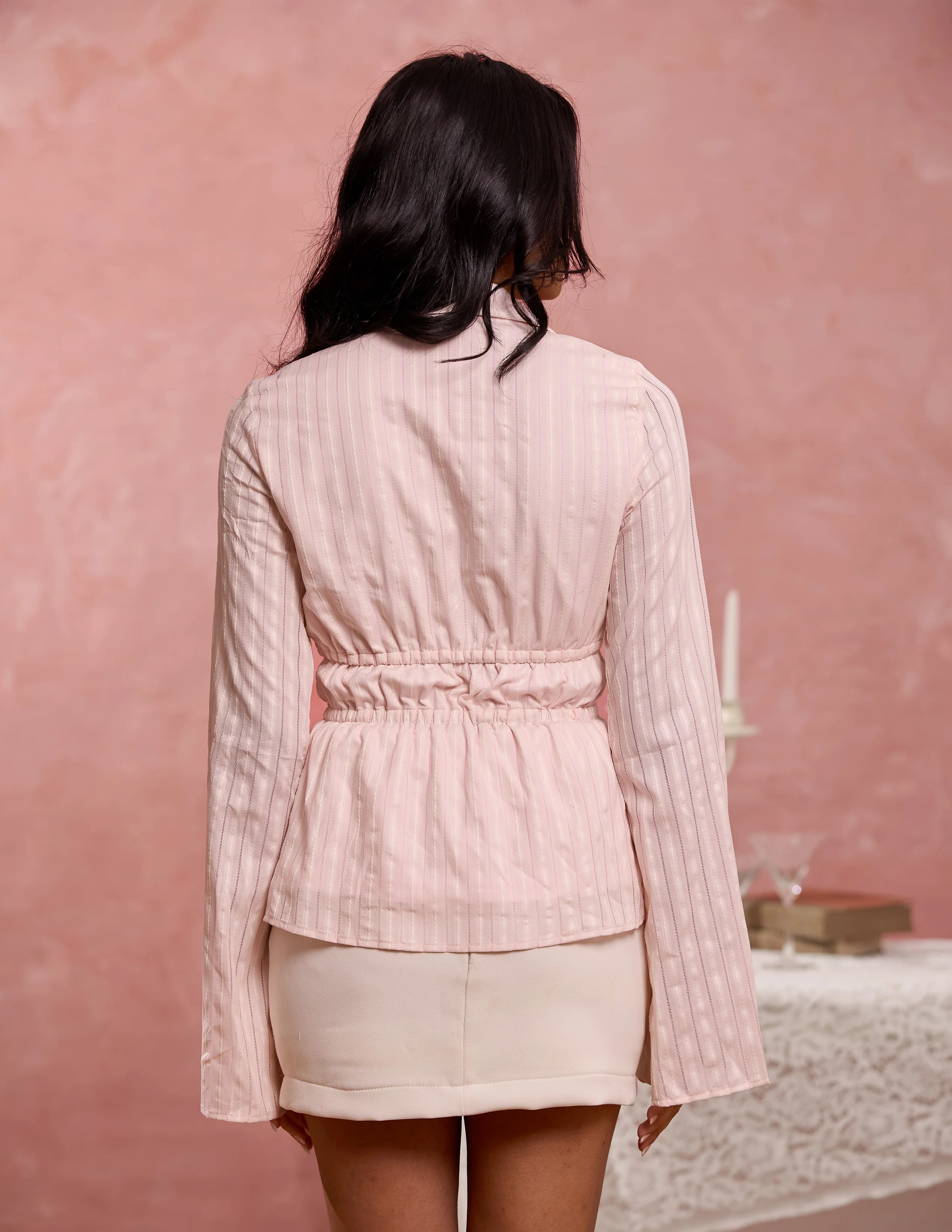 Bell Sleeve Front Tie Up Top - Image 4