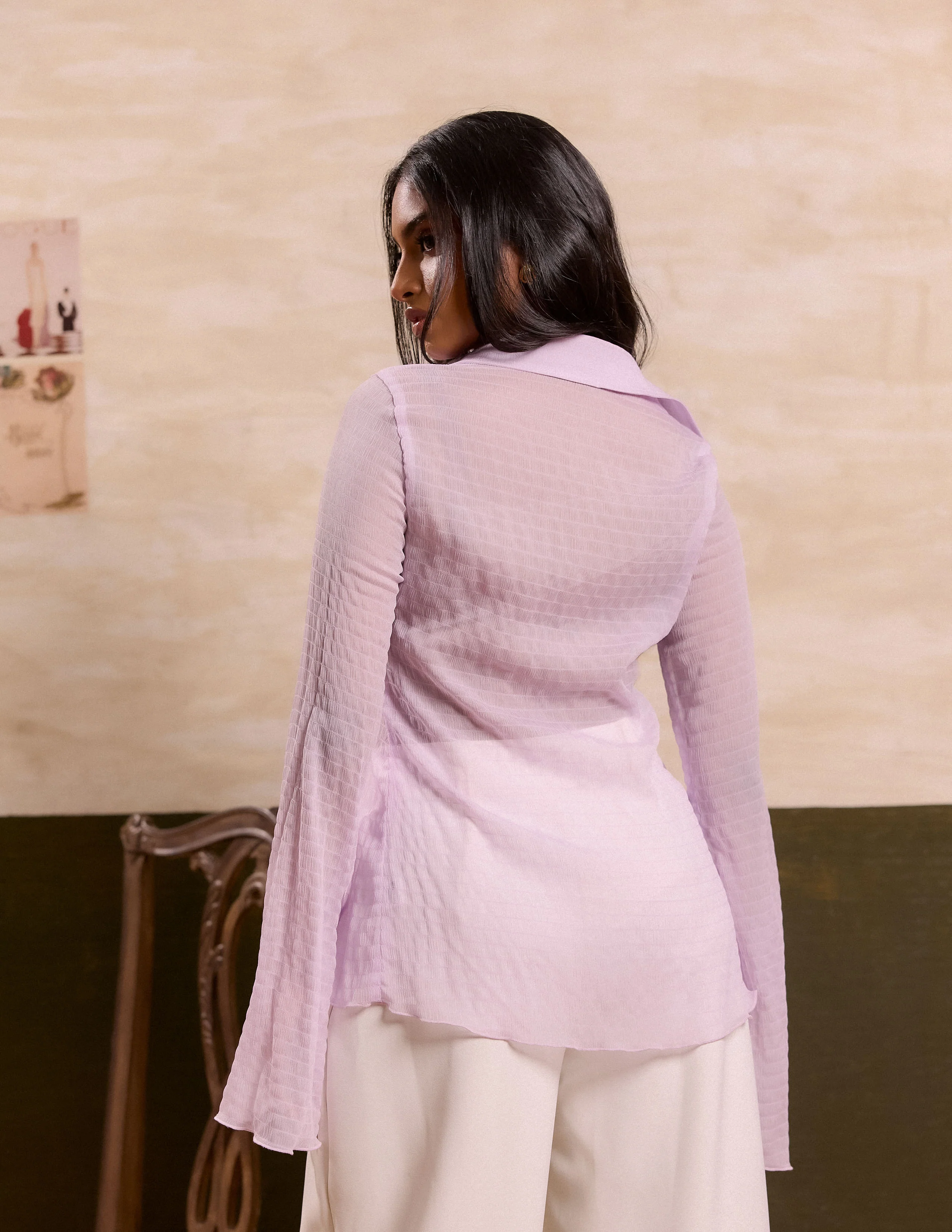 Bell Sleeved Button Down Shirt - Image 5