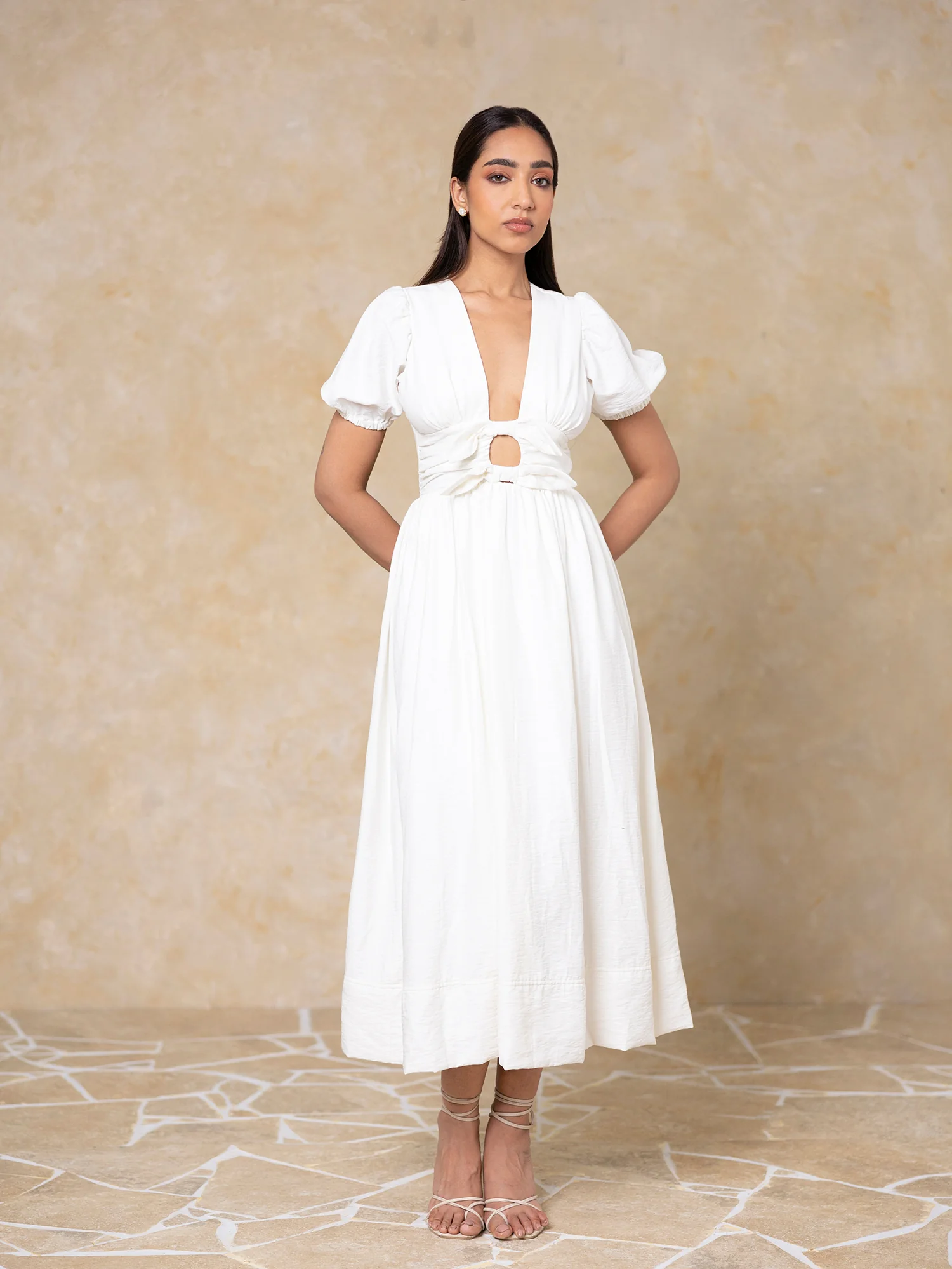 Bow Detail Midi Dress - Image 3