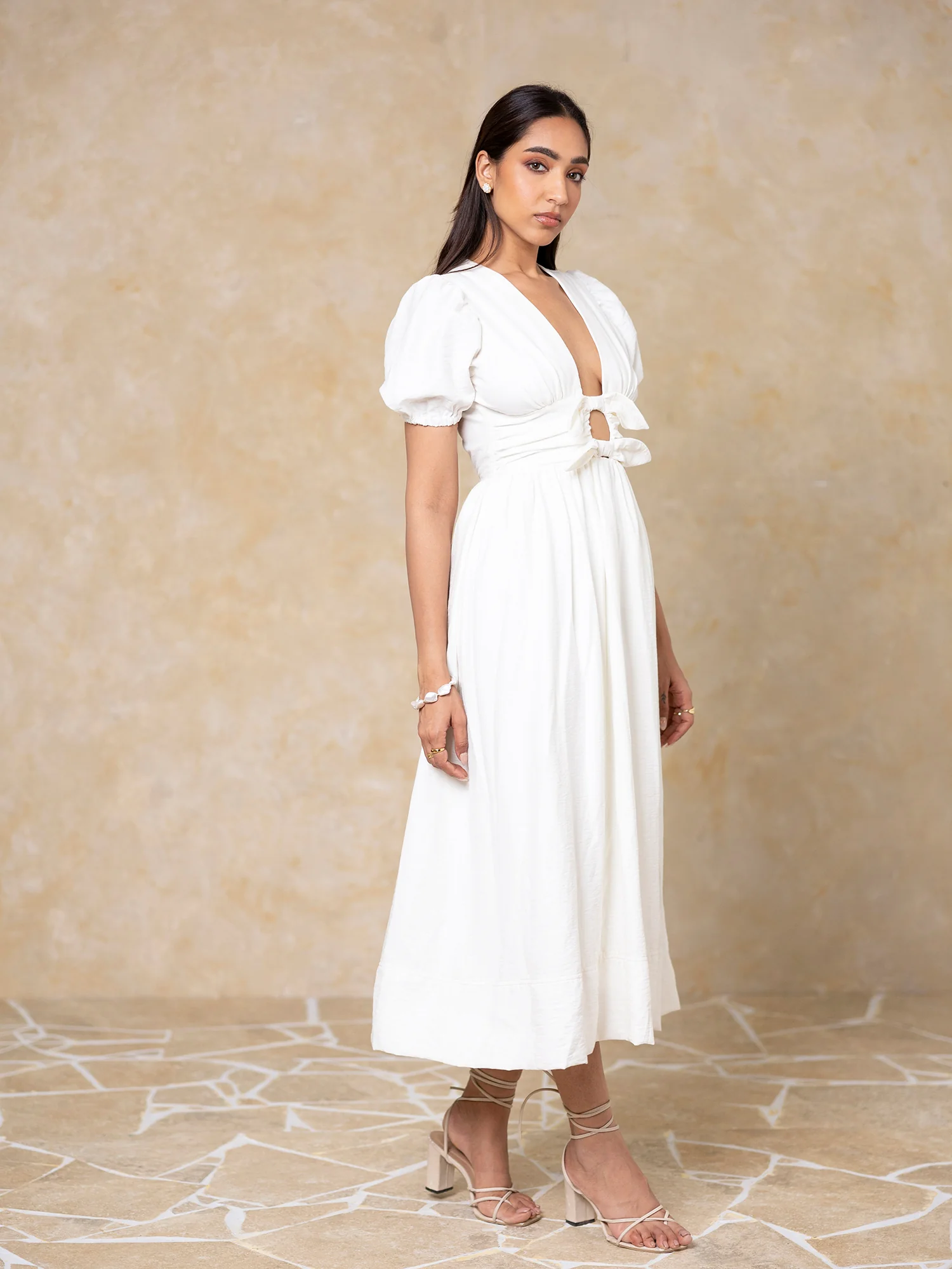 Bow Detail Midi Dress - Image 4