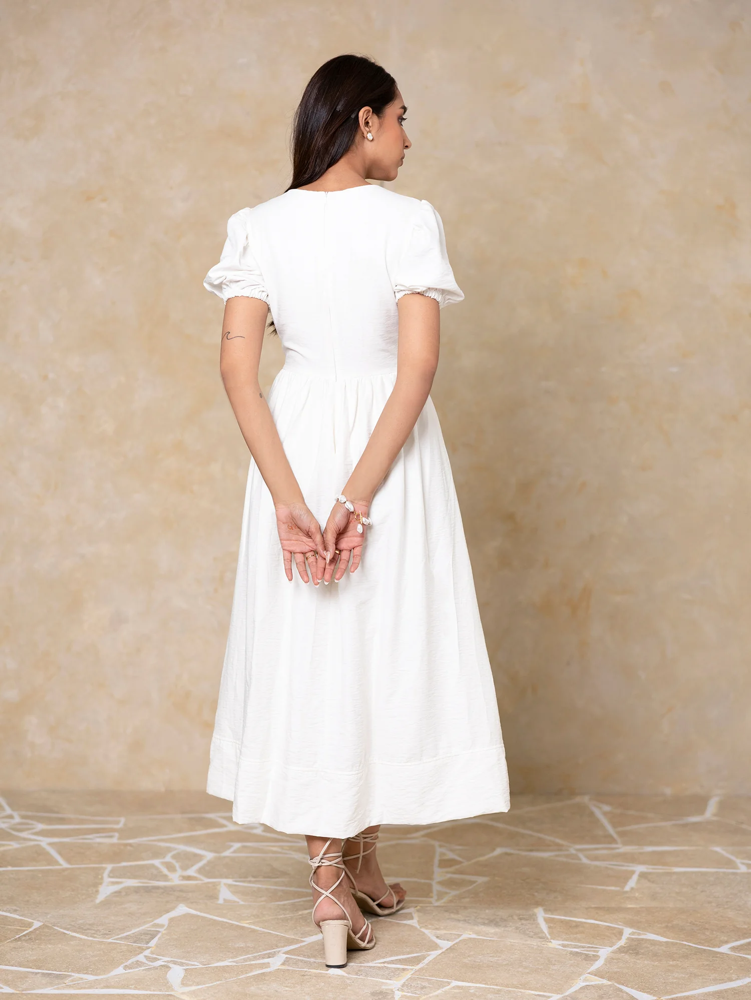 Bow Detail Midi Dress - Image 5