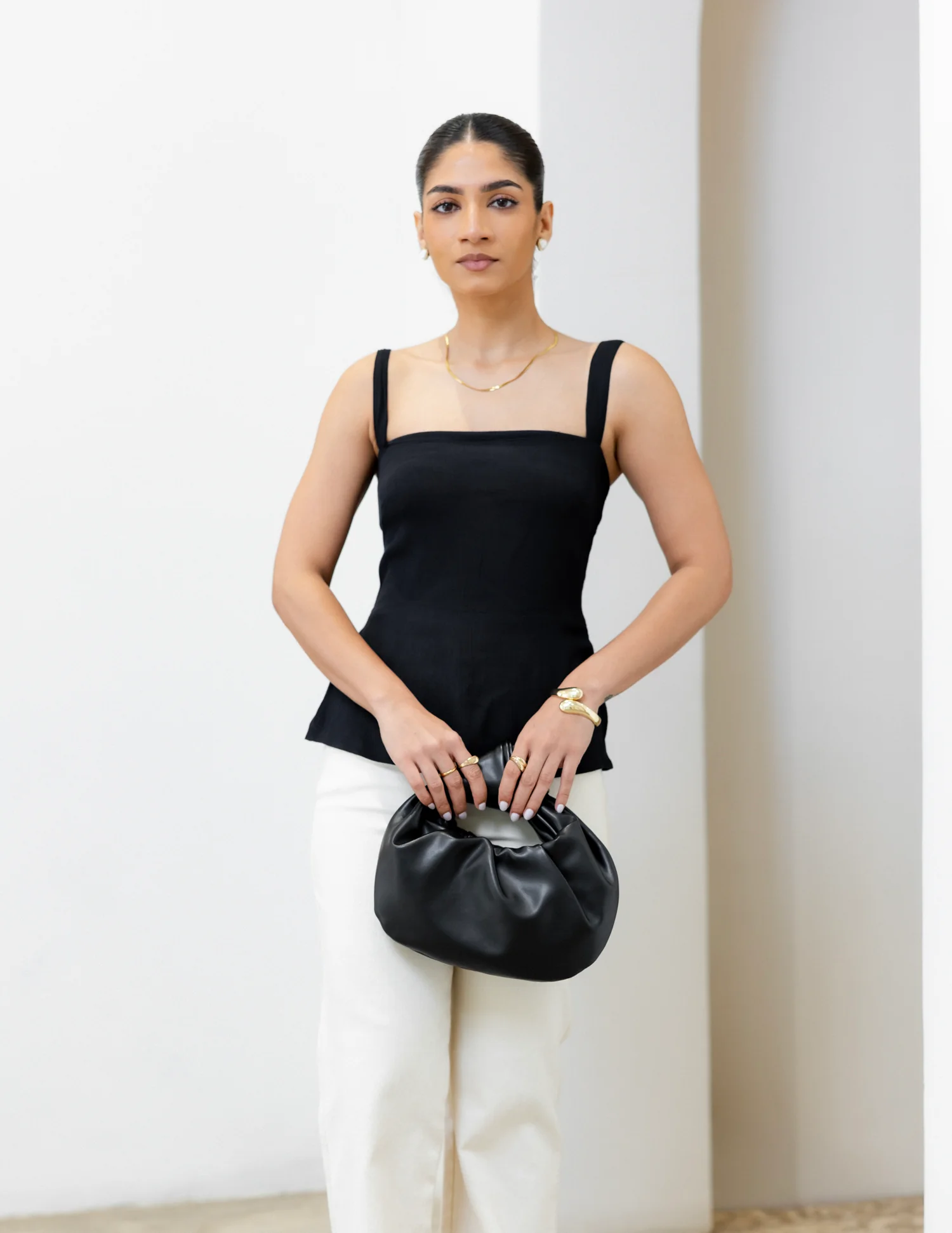Bustier Detail Peplum Top