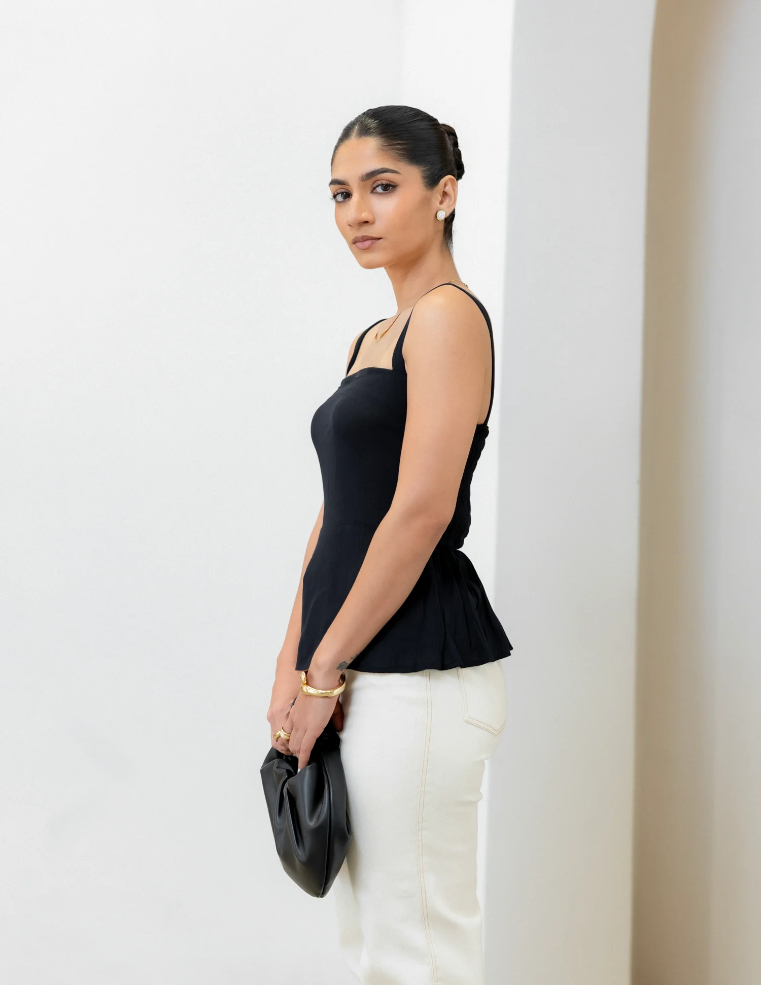 Bustier Detail Peplum Top - Image 4