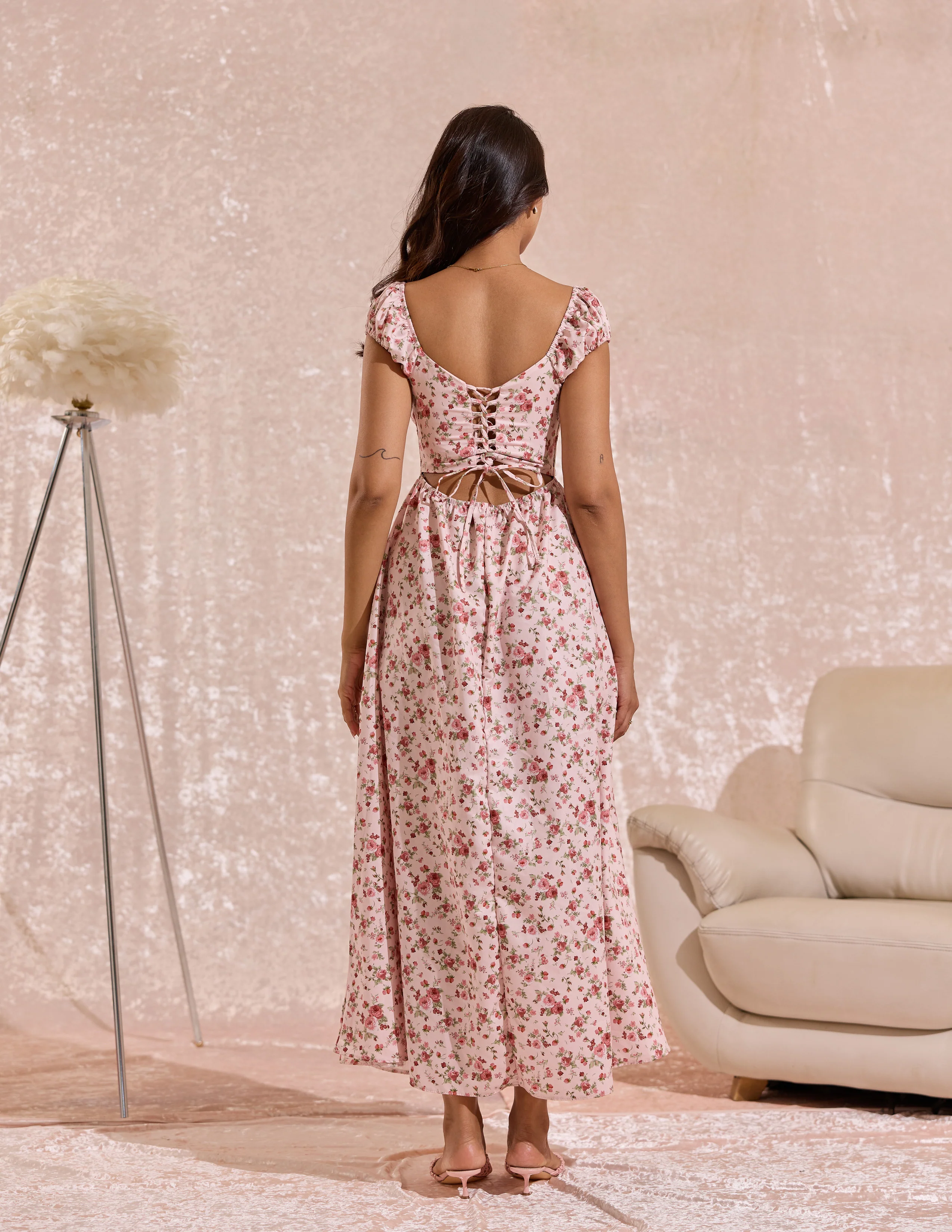Bustier Detailed Printed Maxi Dress - Image 3