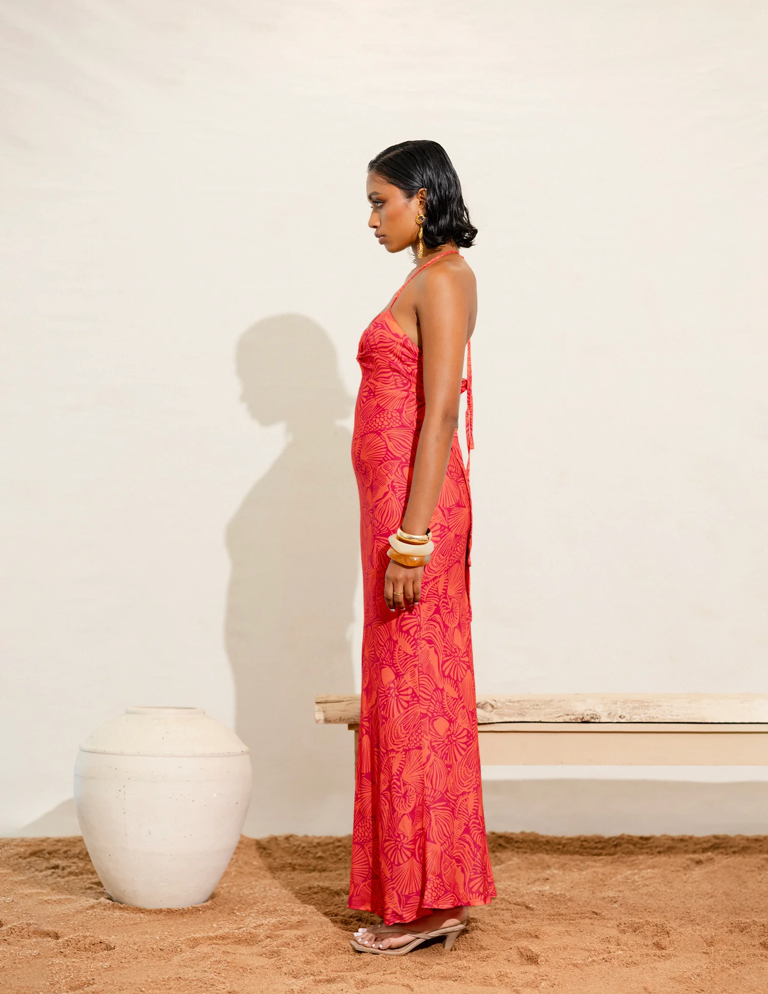 Bustier Detailed Printed Maxi Dress - Image 4
