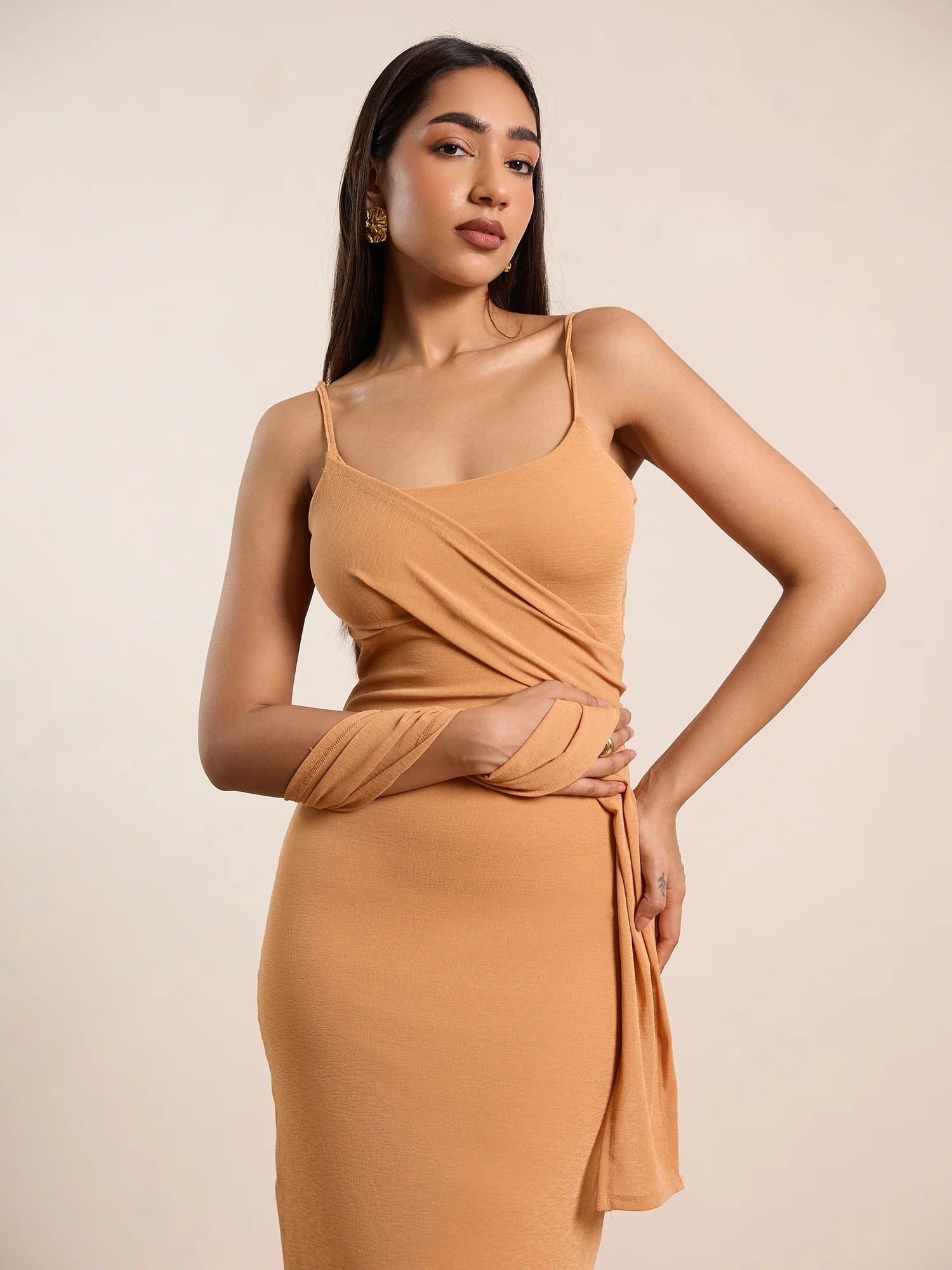 Bustier Shawl Detailed Maxi Dress - Image 2