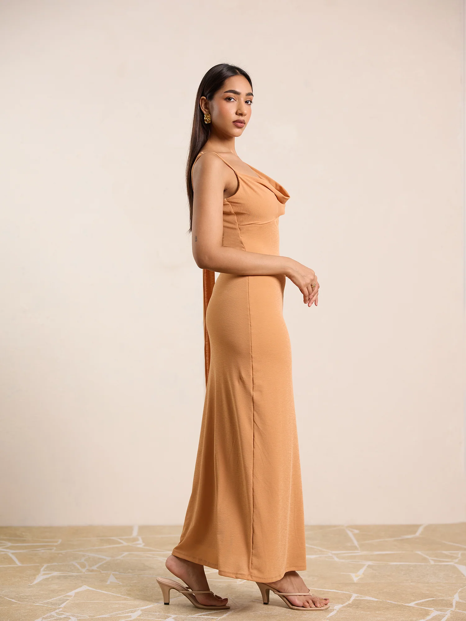 Bustier Shawl Detailed Maxi Dress - Image 4