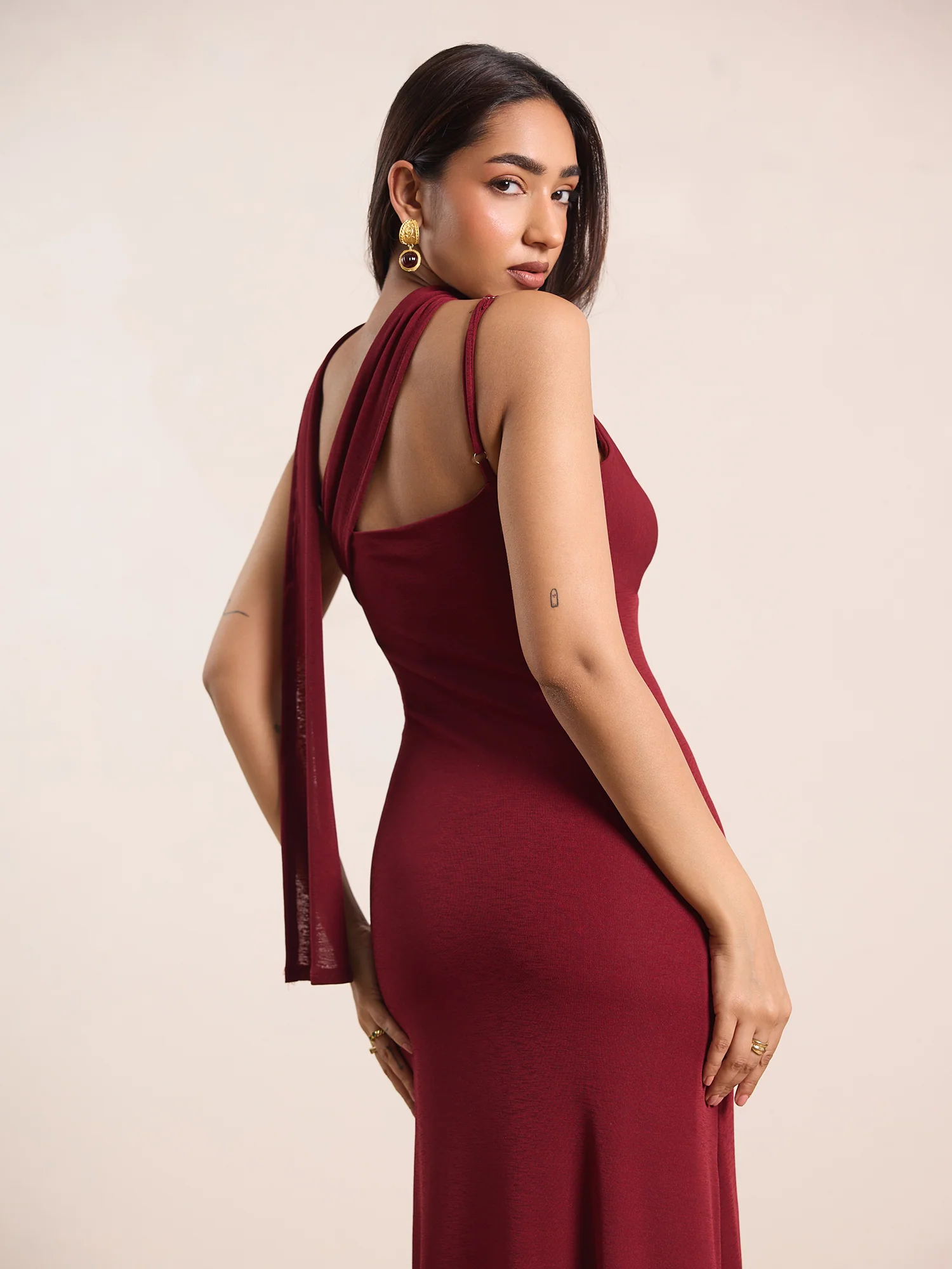 Bustier Shawl Detailed Maxi Dress - Image 2