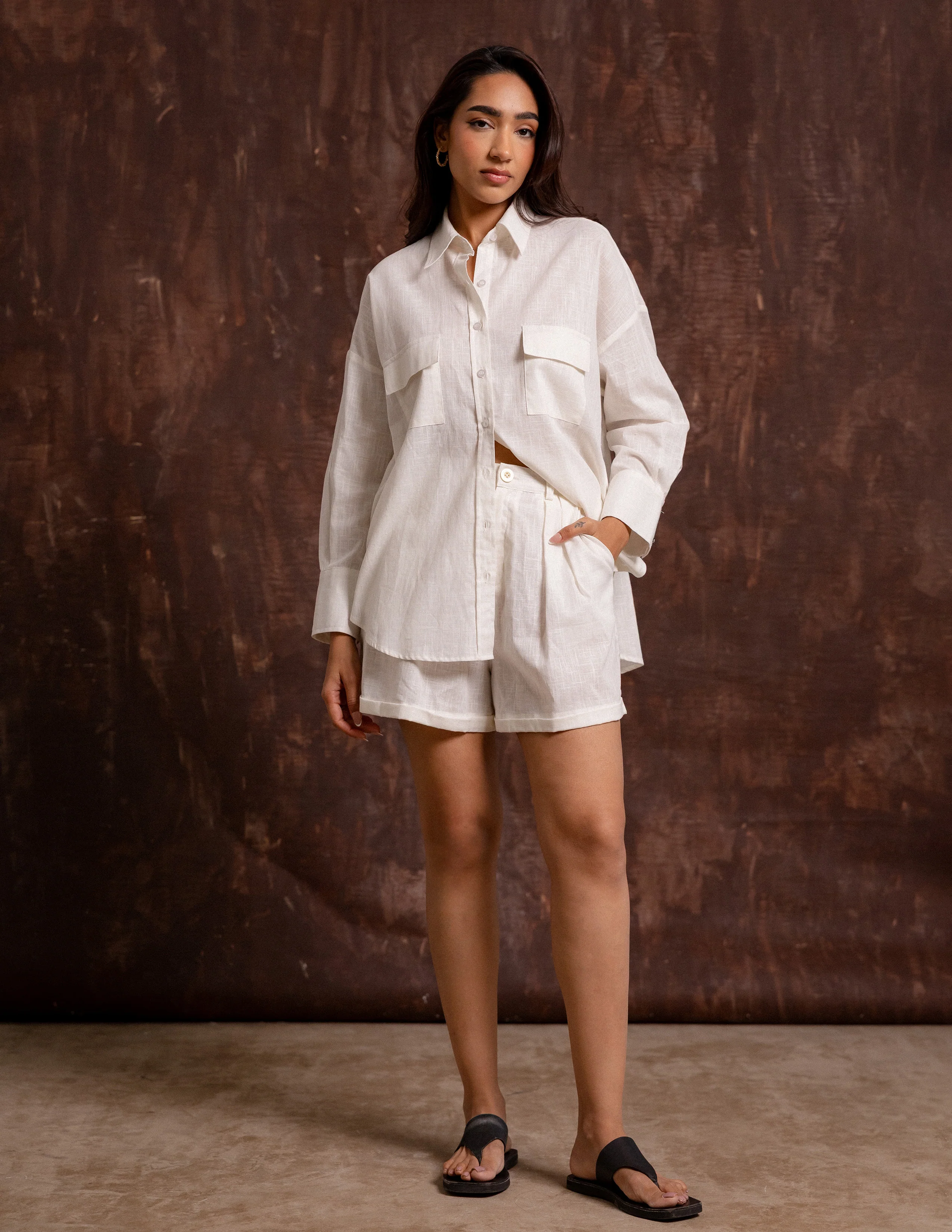 Button Detailed Pleated Short - Image 5