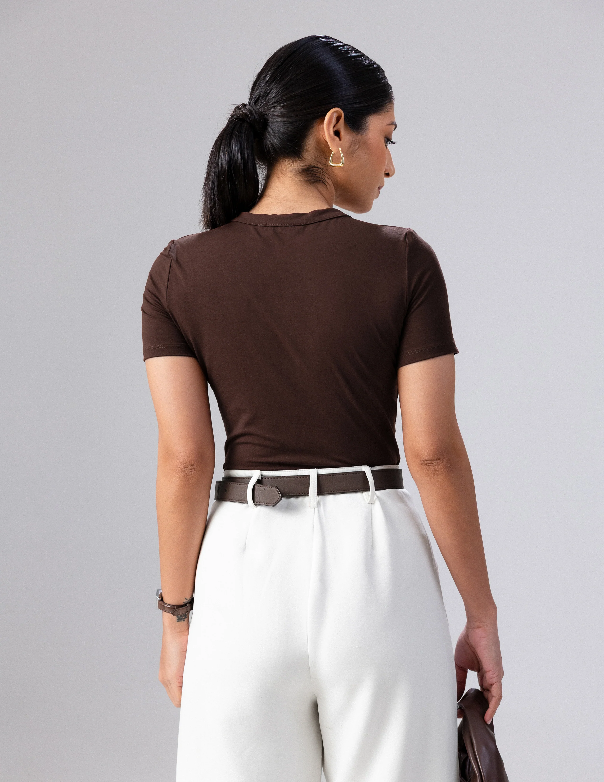Button Detailed Short Sleeved Top - Image 3