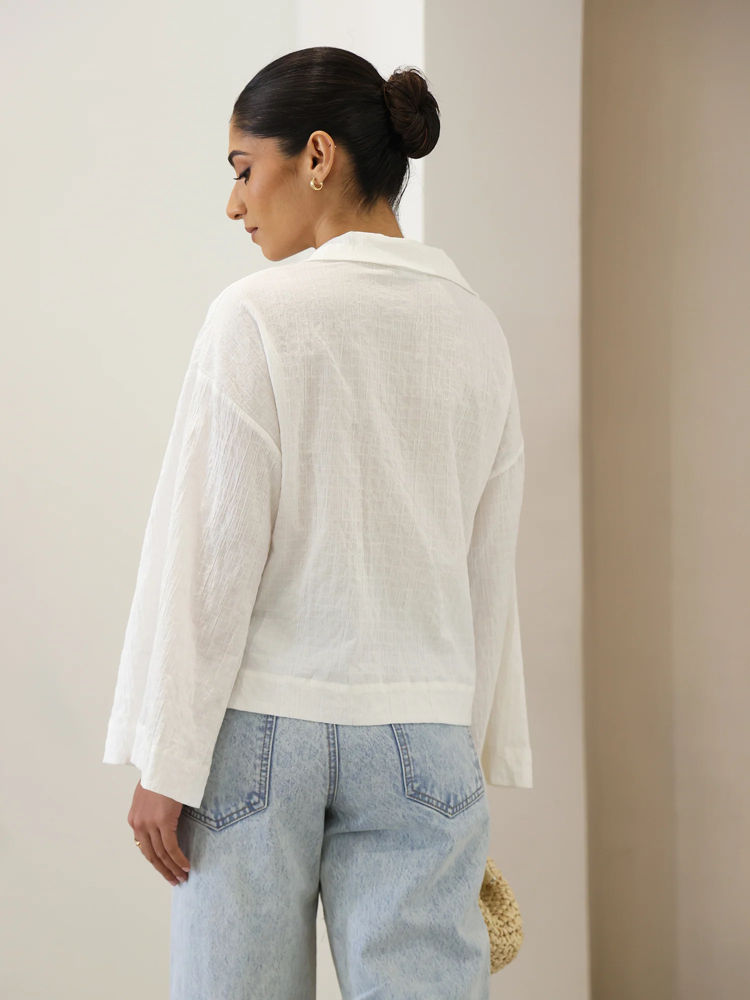 Button Down Crop Shirt - Image 3
