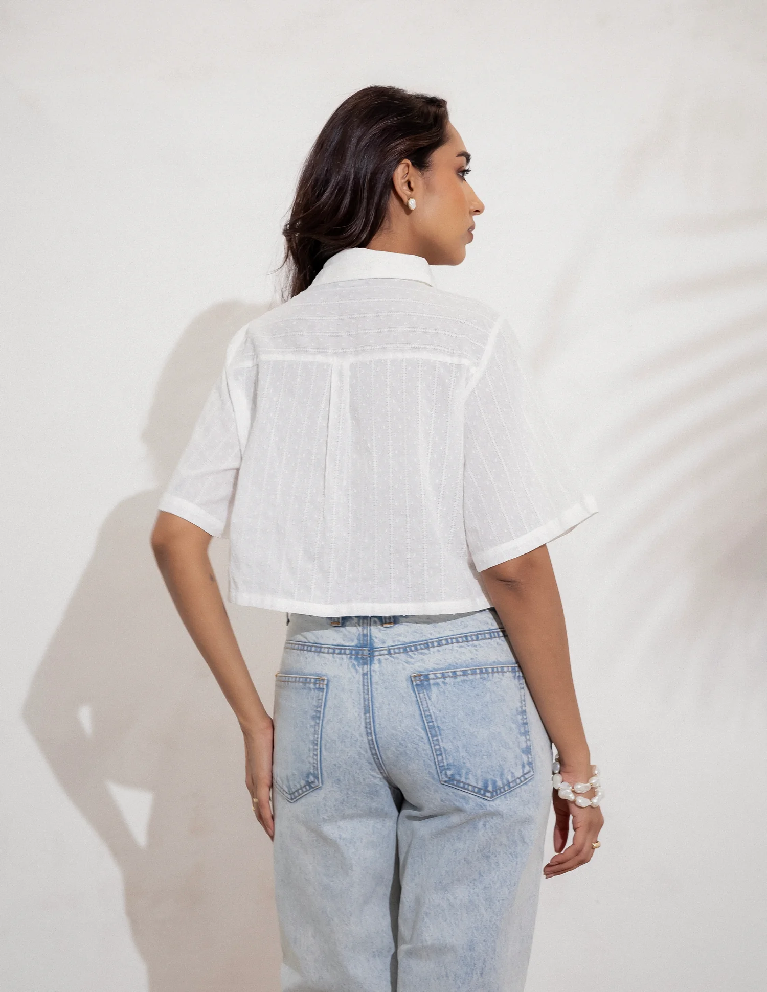 Button Down Crop Shirt - Image 3