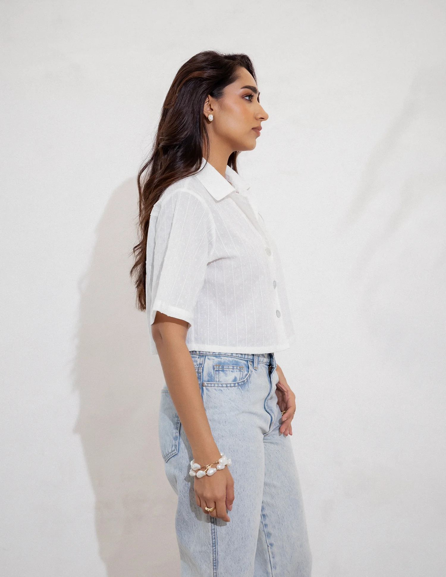 Button Down Crop Shirt - Image 4
