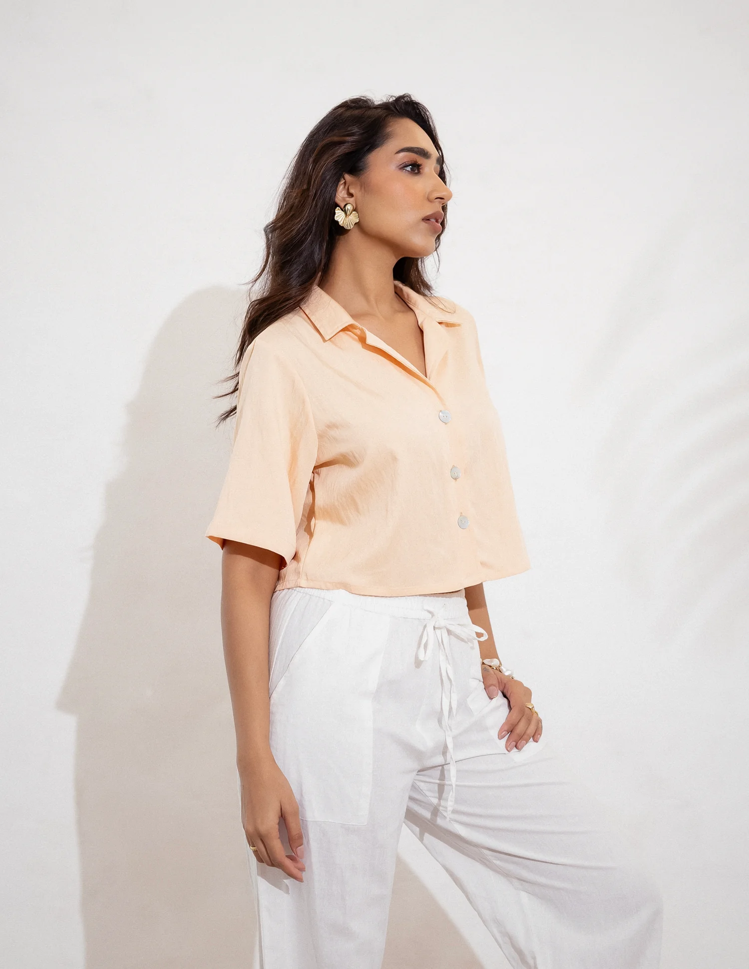 Button Down Crop Shirt - Image 3
