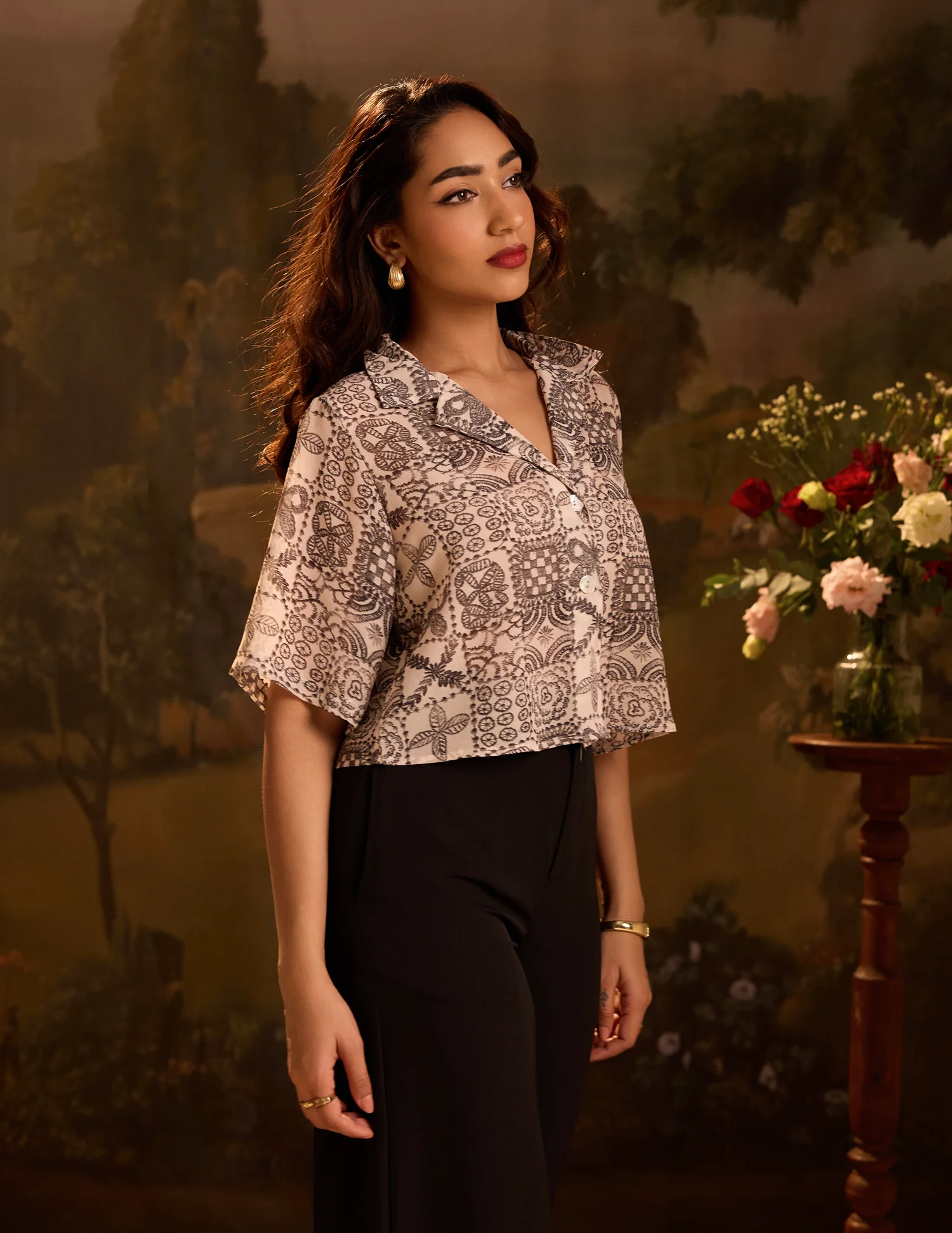Button Down Crop Shirt - Image 3