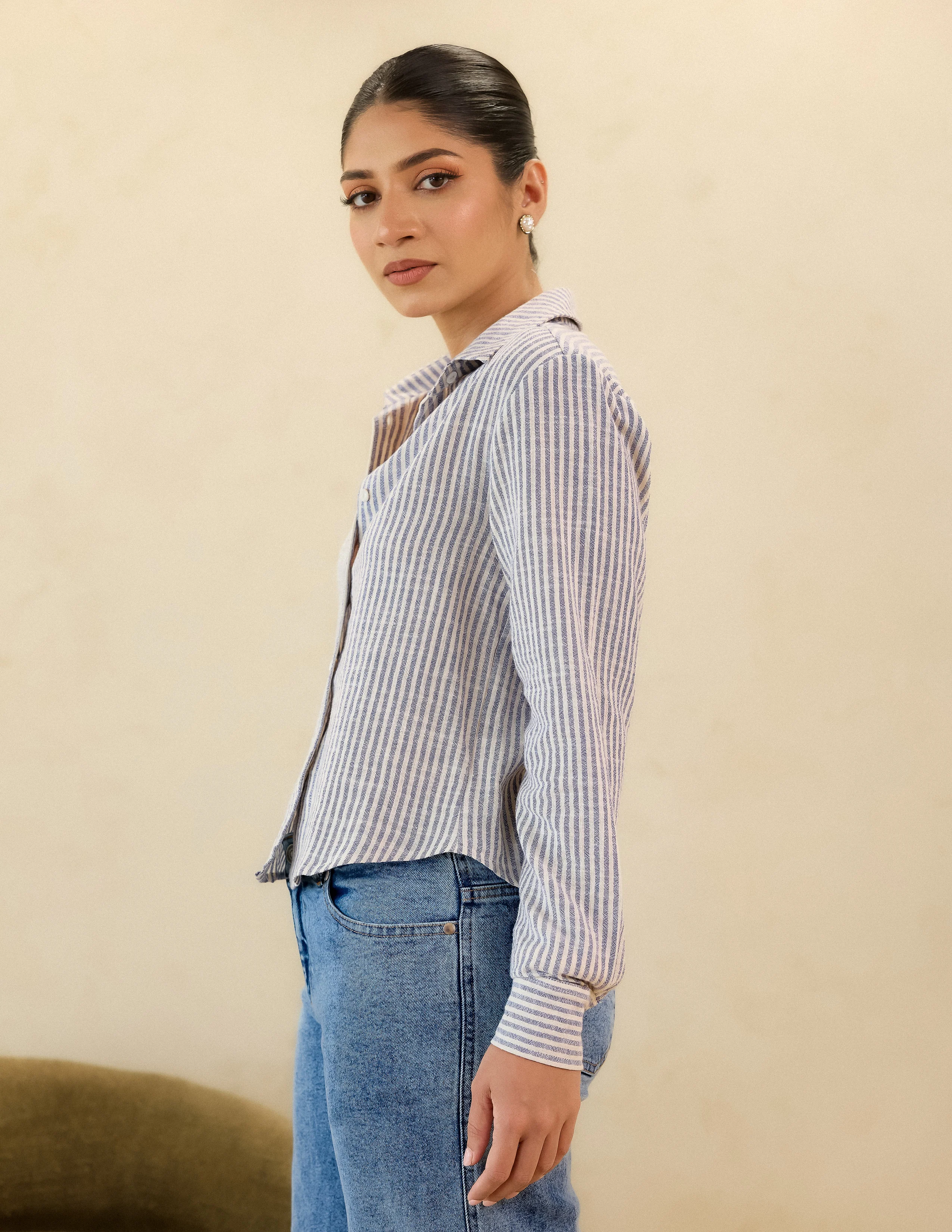 Button Down Crop Shirt - Image 3