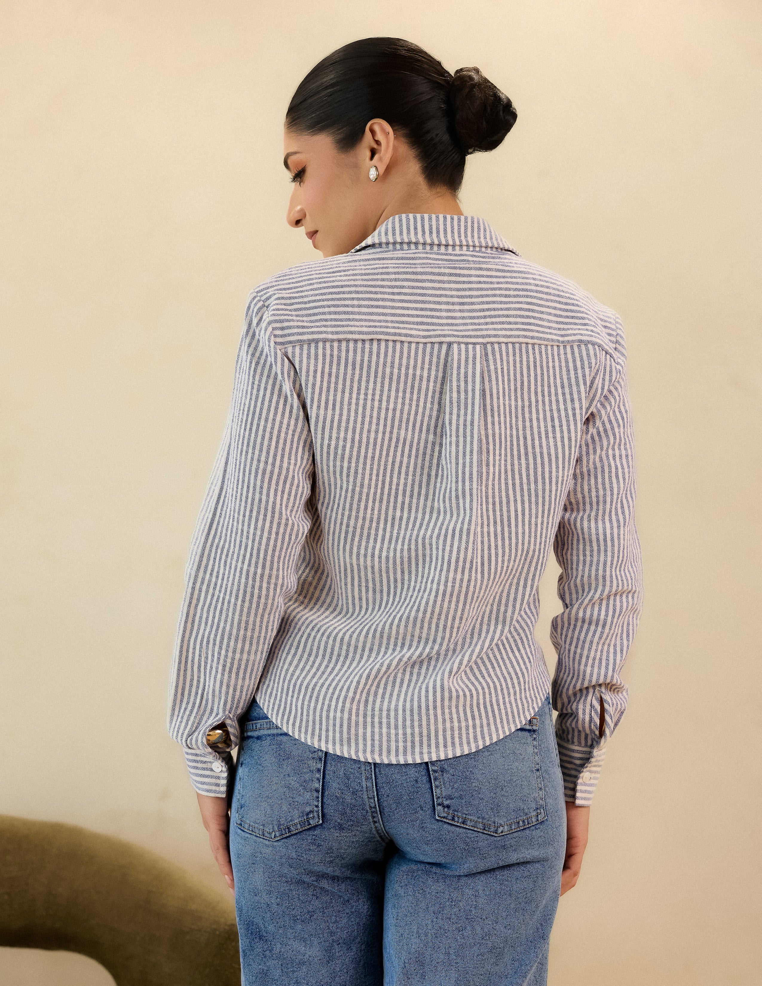 Button Down Crop Shirt - Image 4