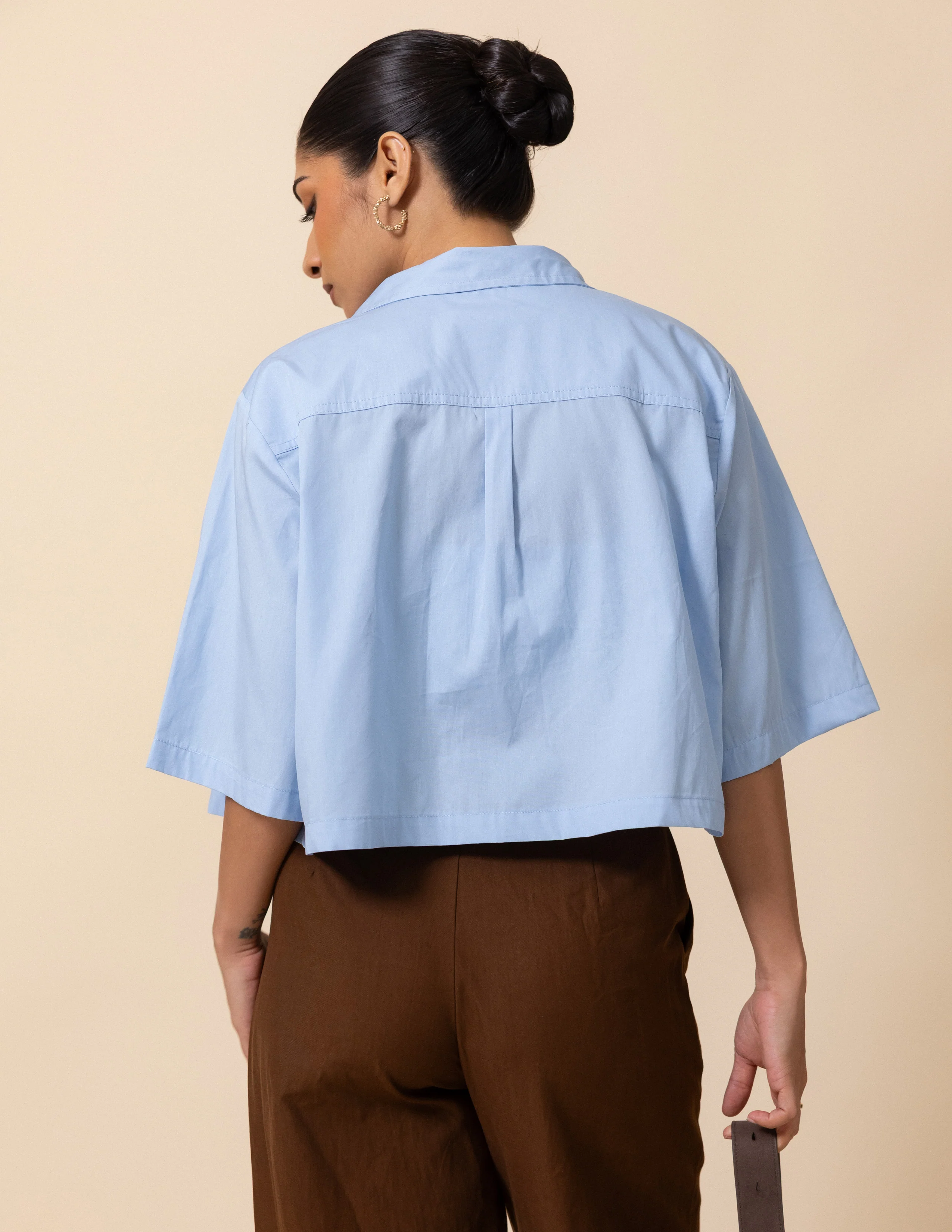 Button Down Cropped Shirt - Image 4
