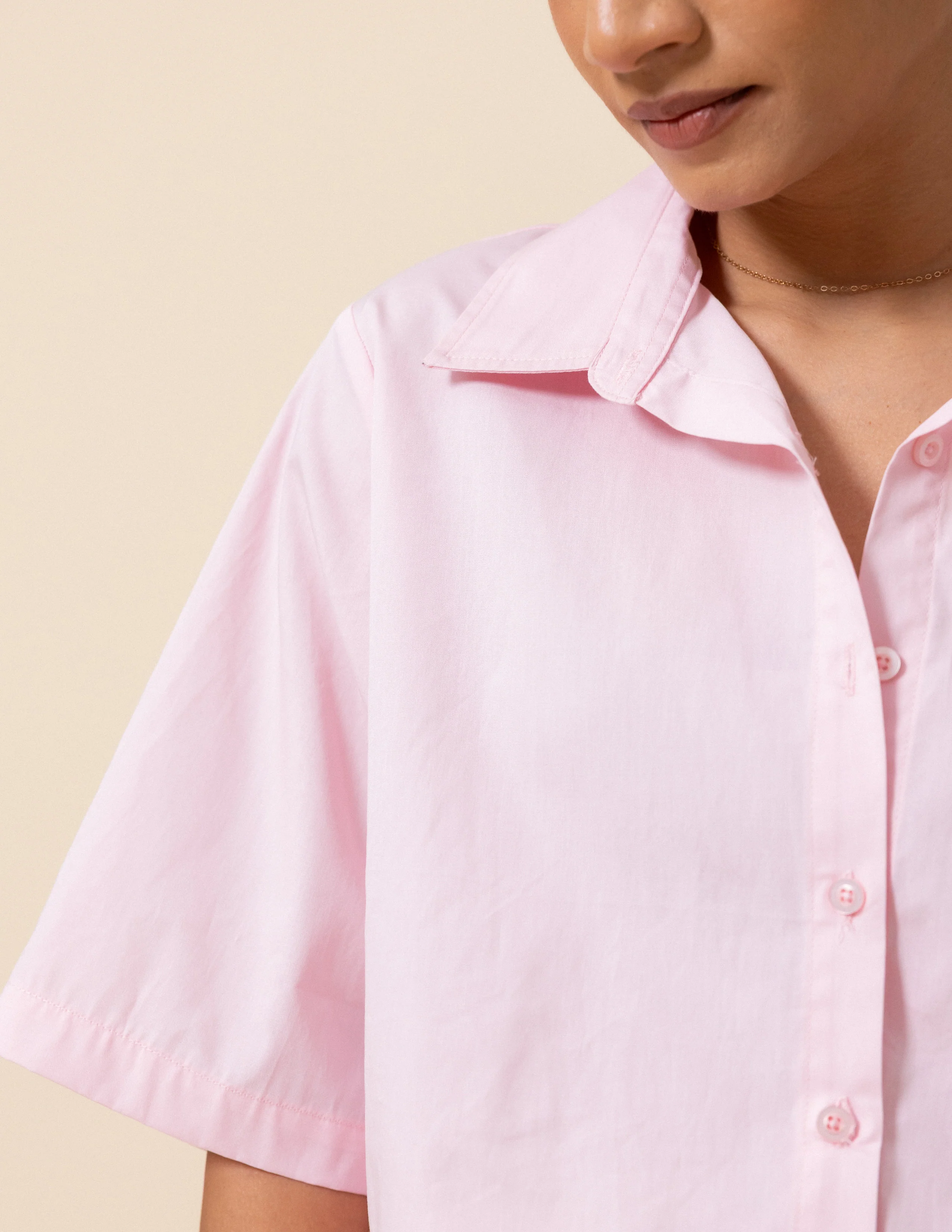 Button Down Cropped Shirt - Image 2