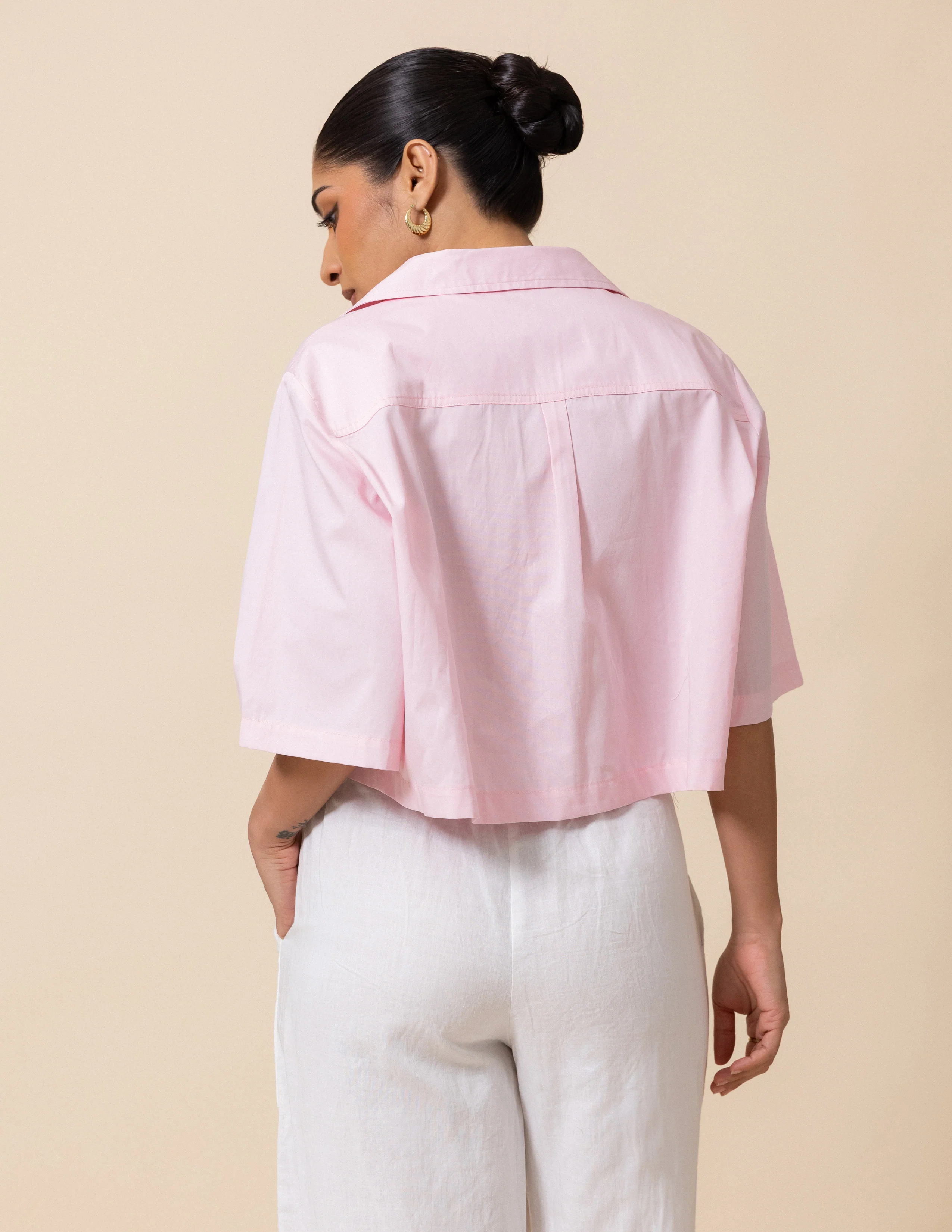 Button Down Cropped Shirt - Image 4