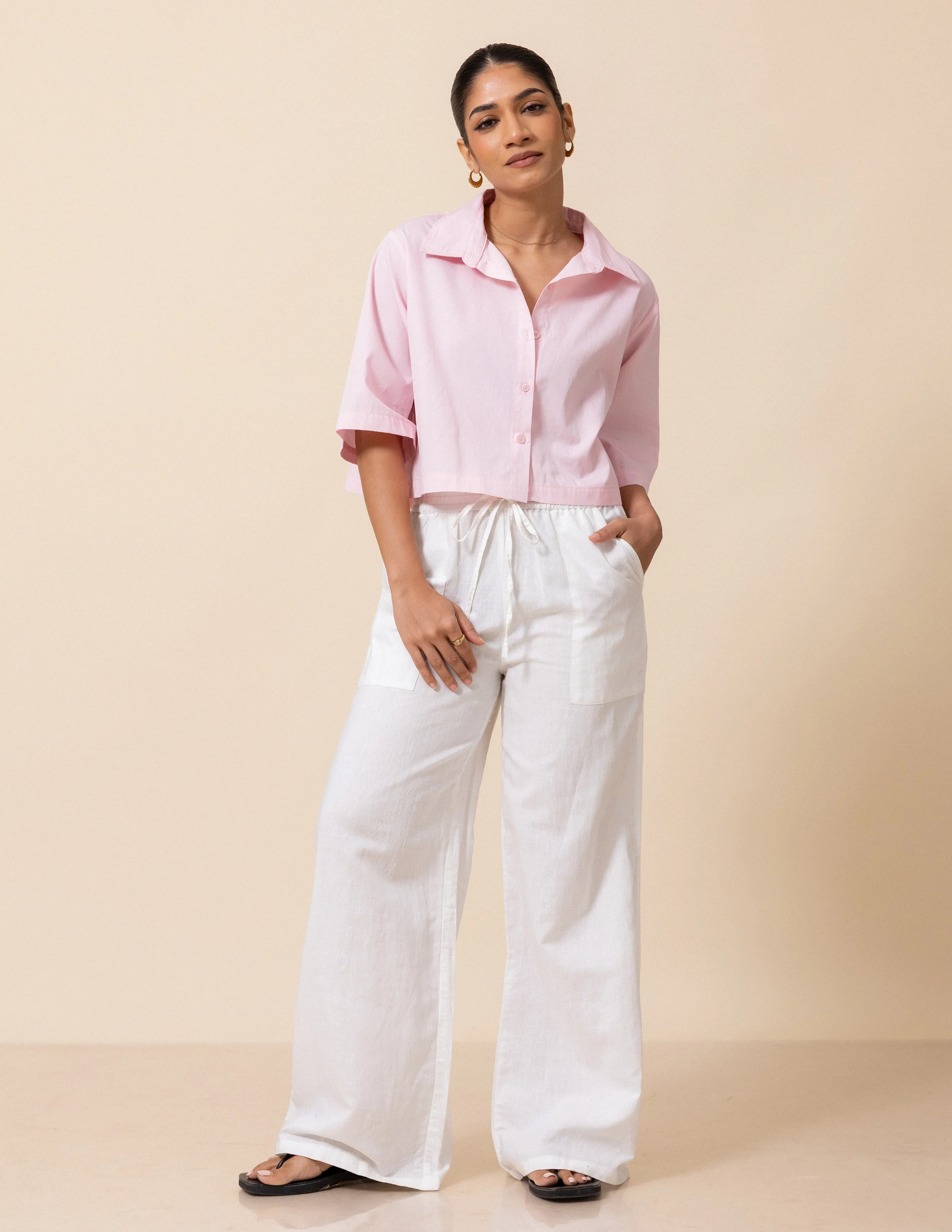 Button Down Cropped Shirt - Image 5