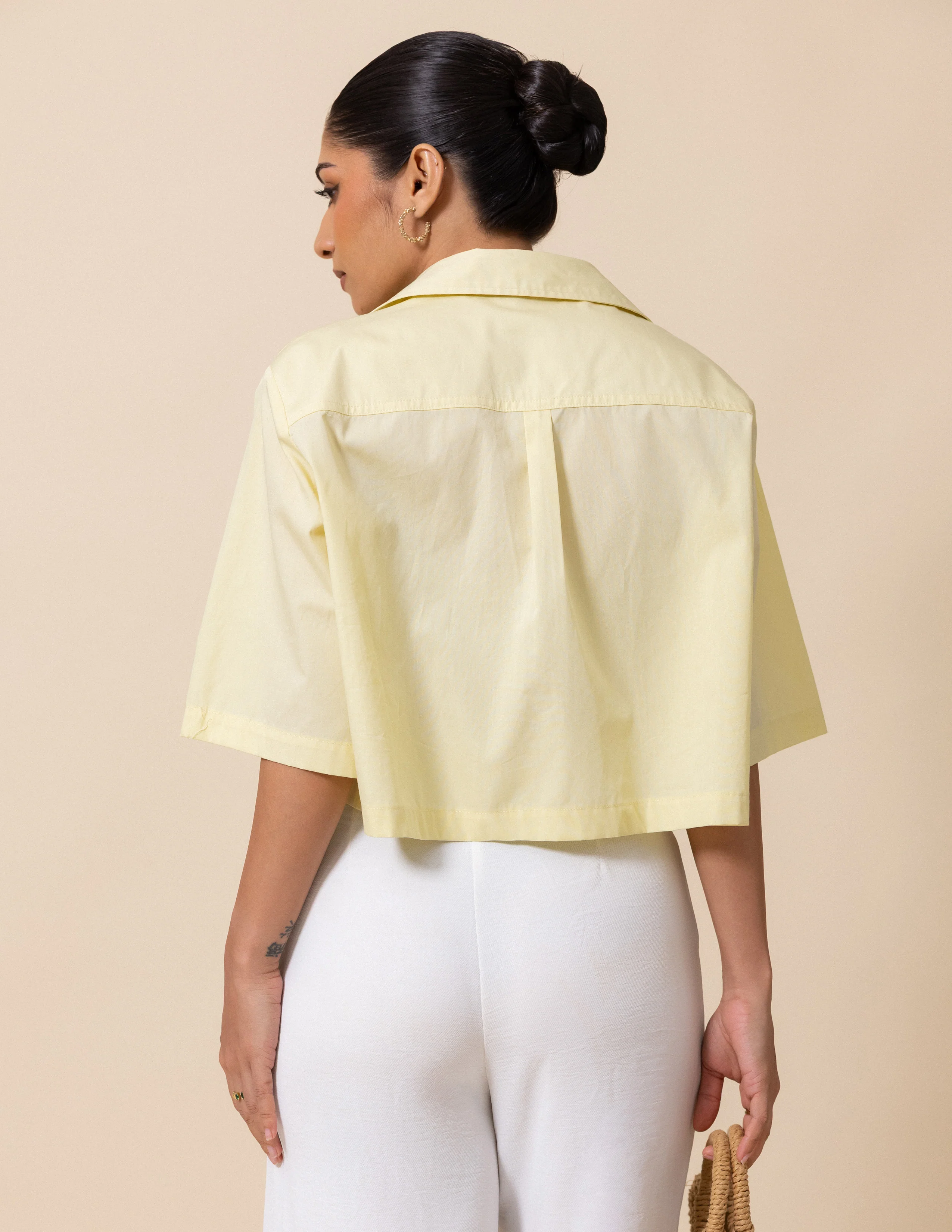 Button Down Cropped Shirt - Image 4