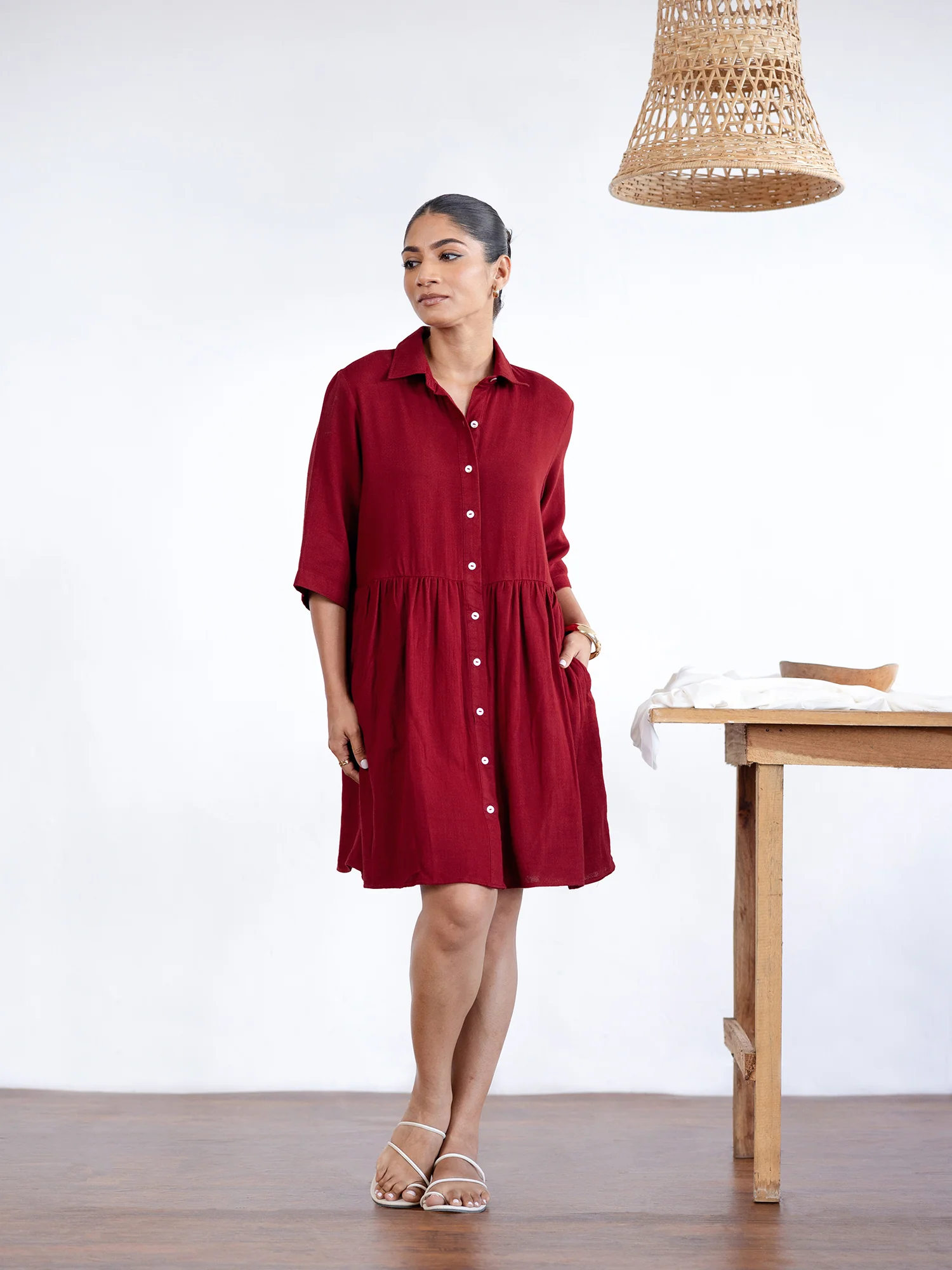 Button Down Mini Dress - Image 3
