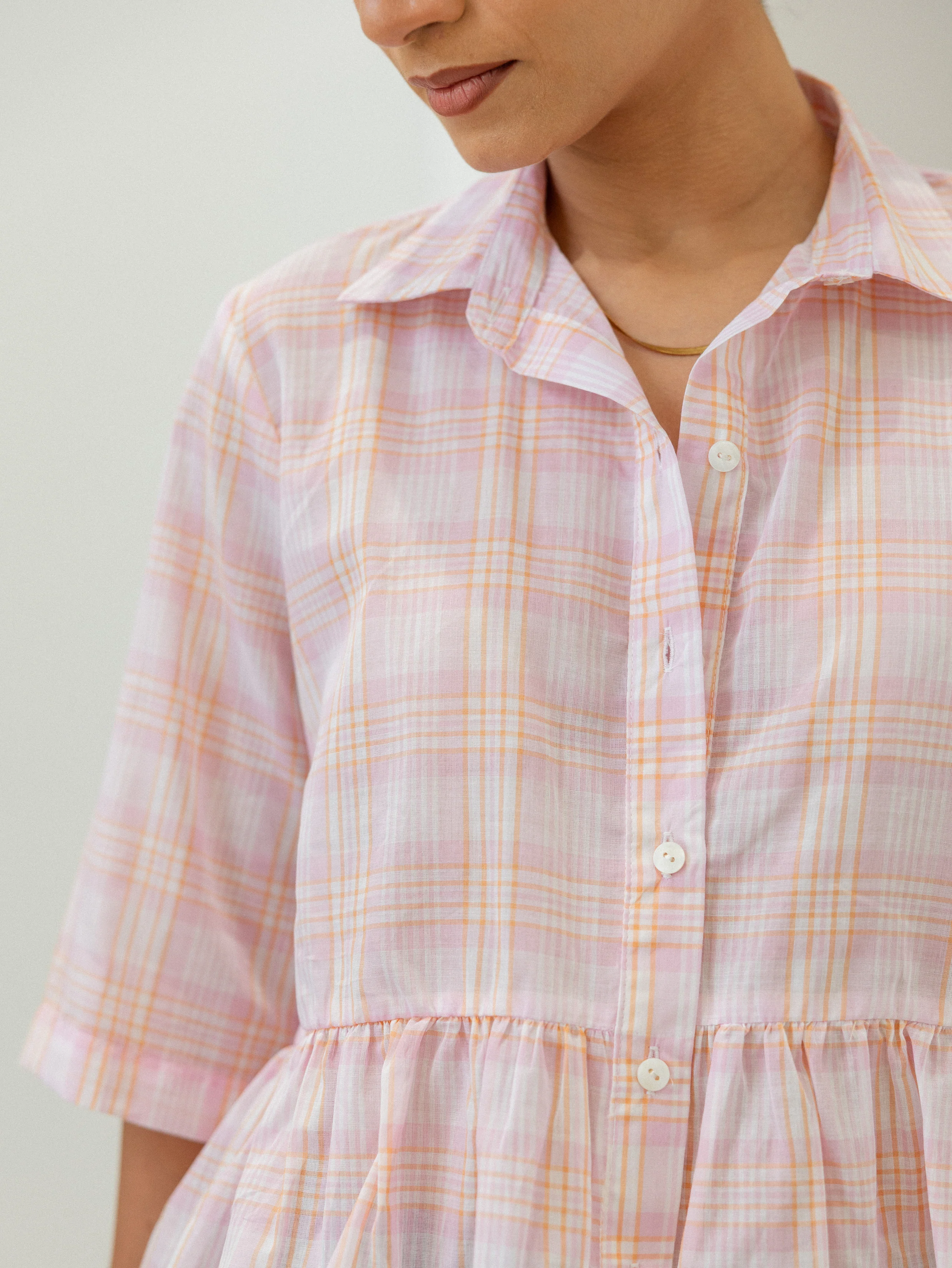 Button Down Peplum Top - Image 2