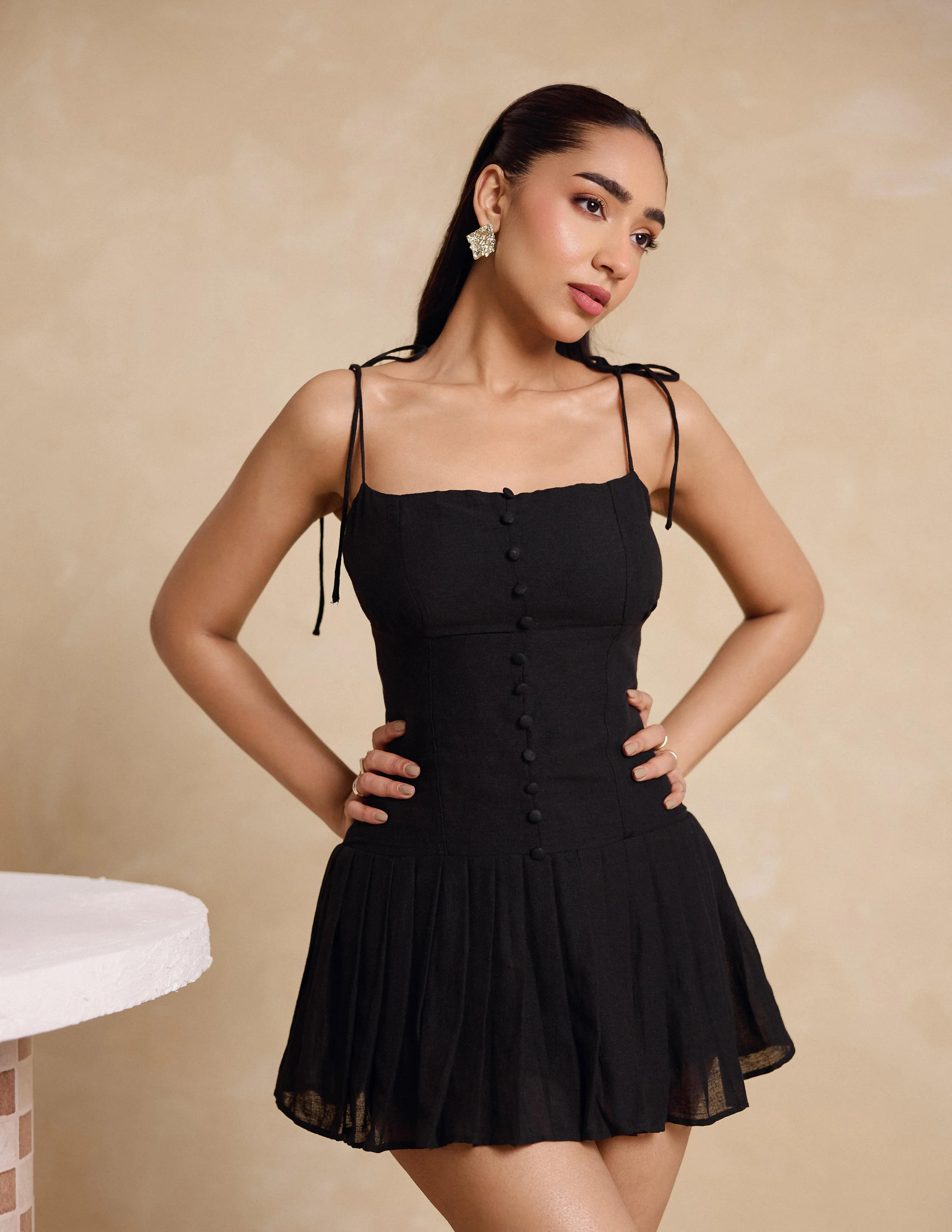 Button Down Pleated Mini Dress - Image 5