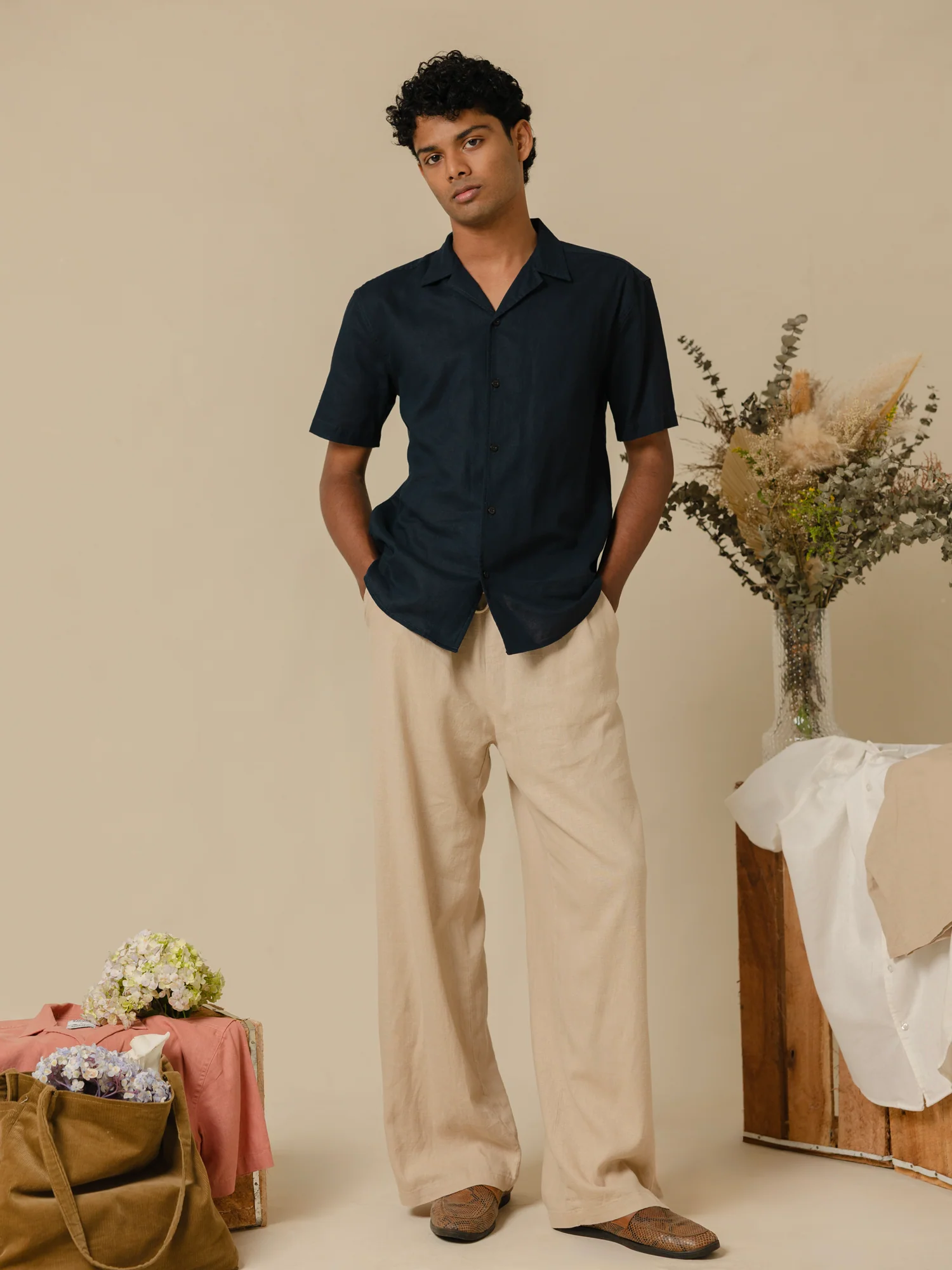 Camp collar regular fit shirt