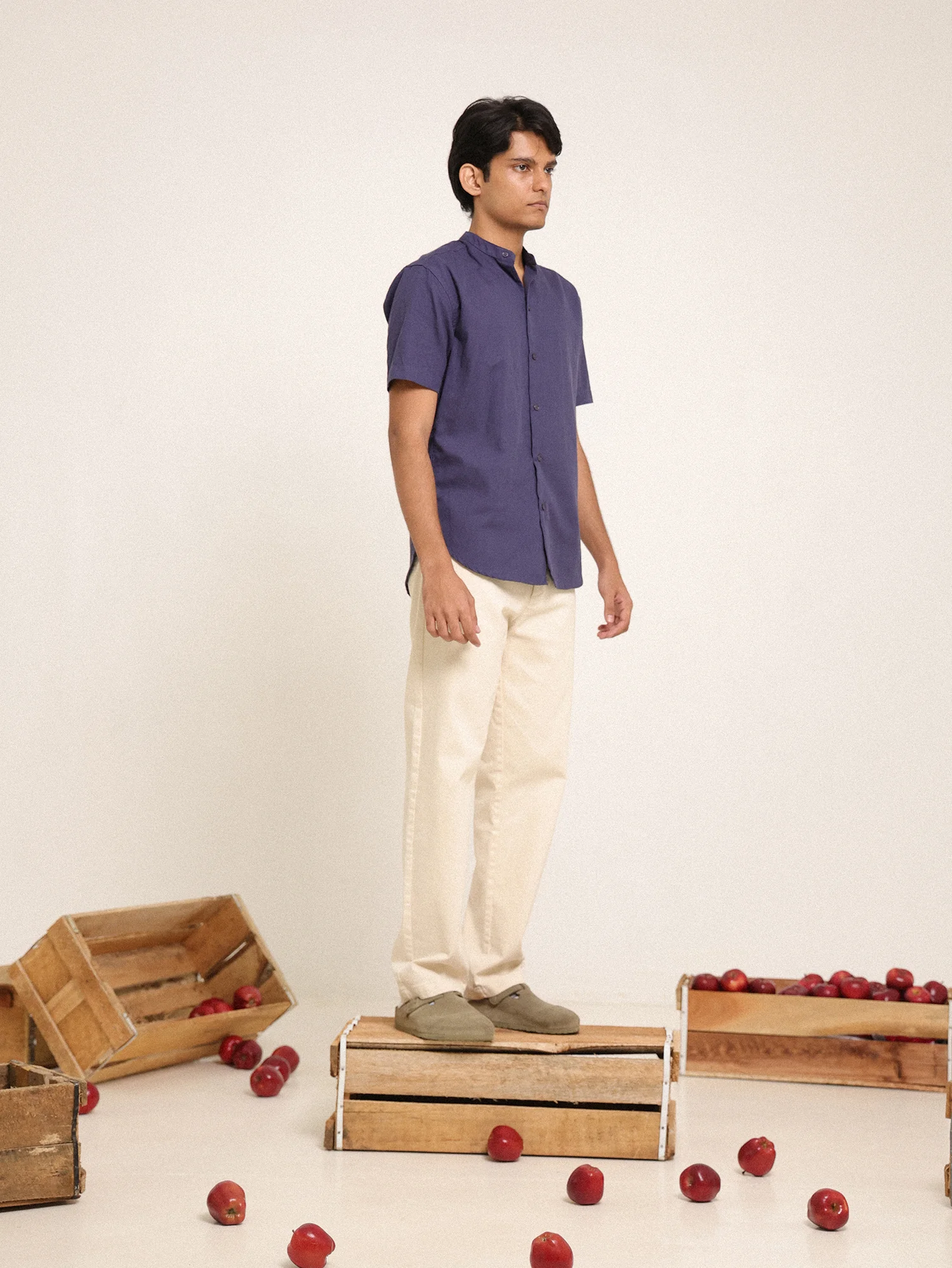 Chinese collar detailed regular fit shirt - Image 3