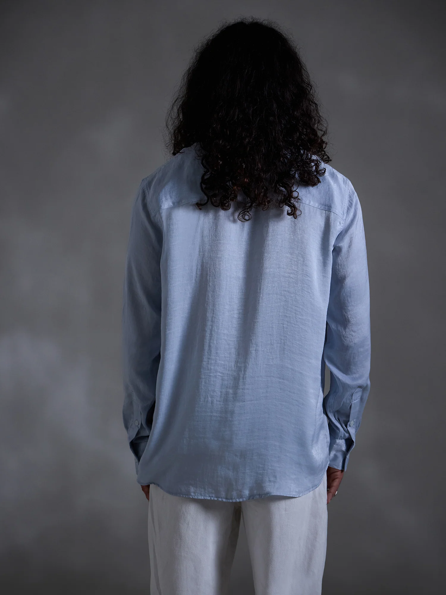 Chinese collar long sleeve shirt - Image 3