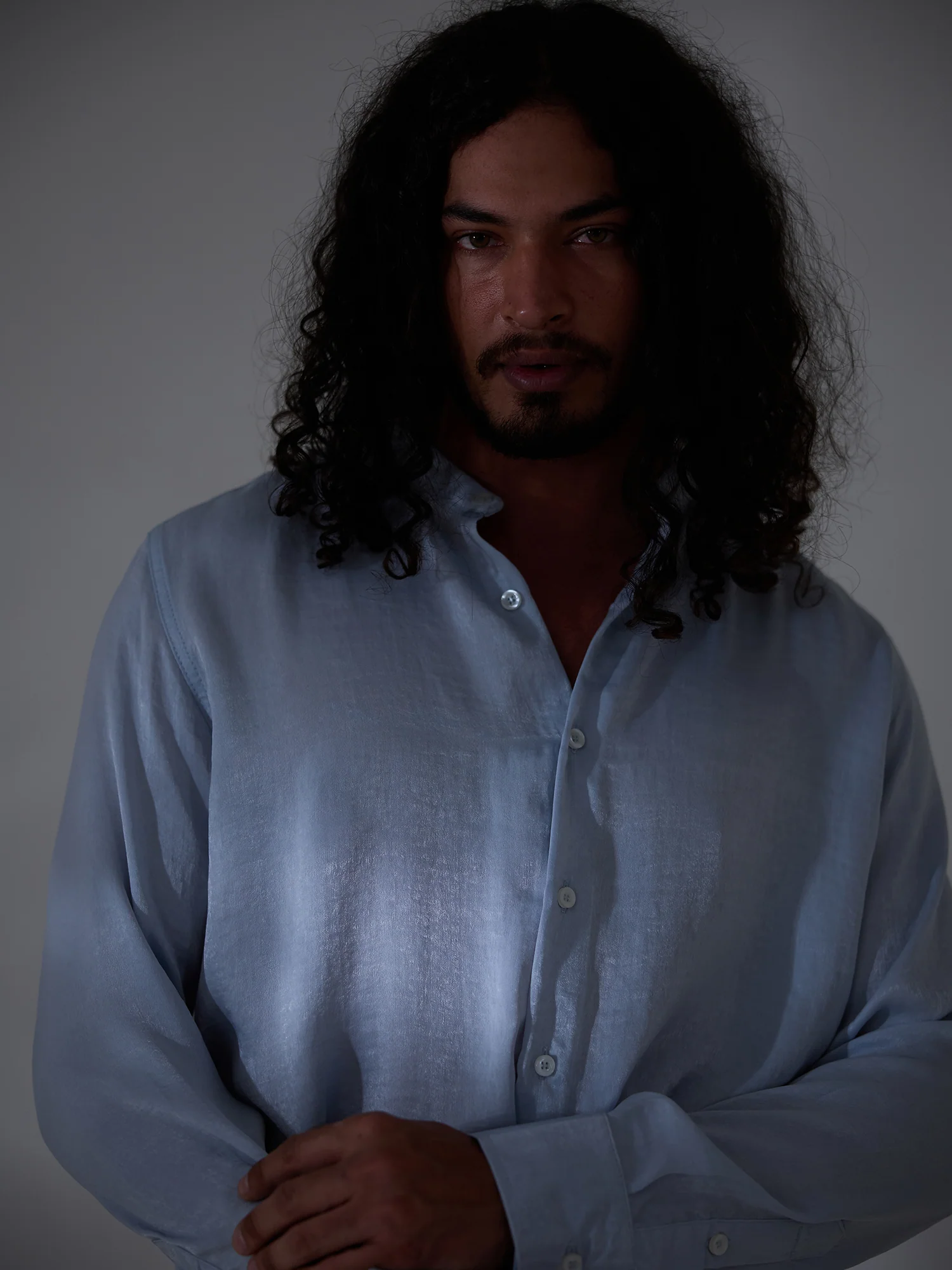 Chinese collar long sleeve shirt - Image 5