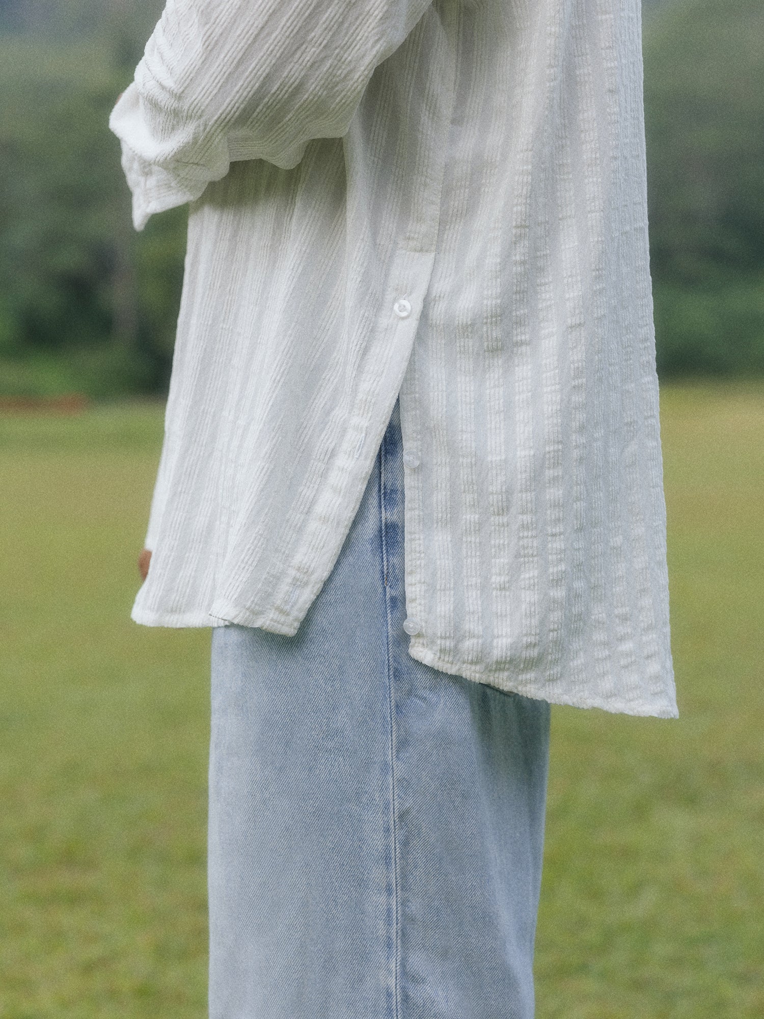 Chinese collar oversized shirt - Image 3