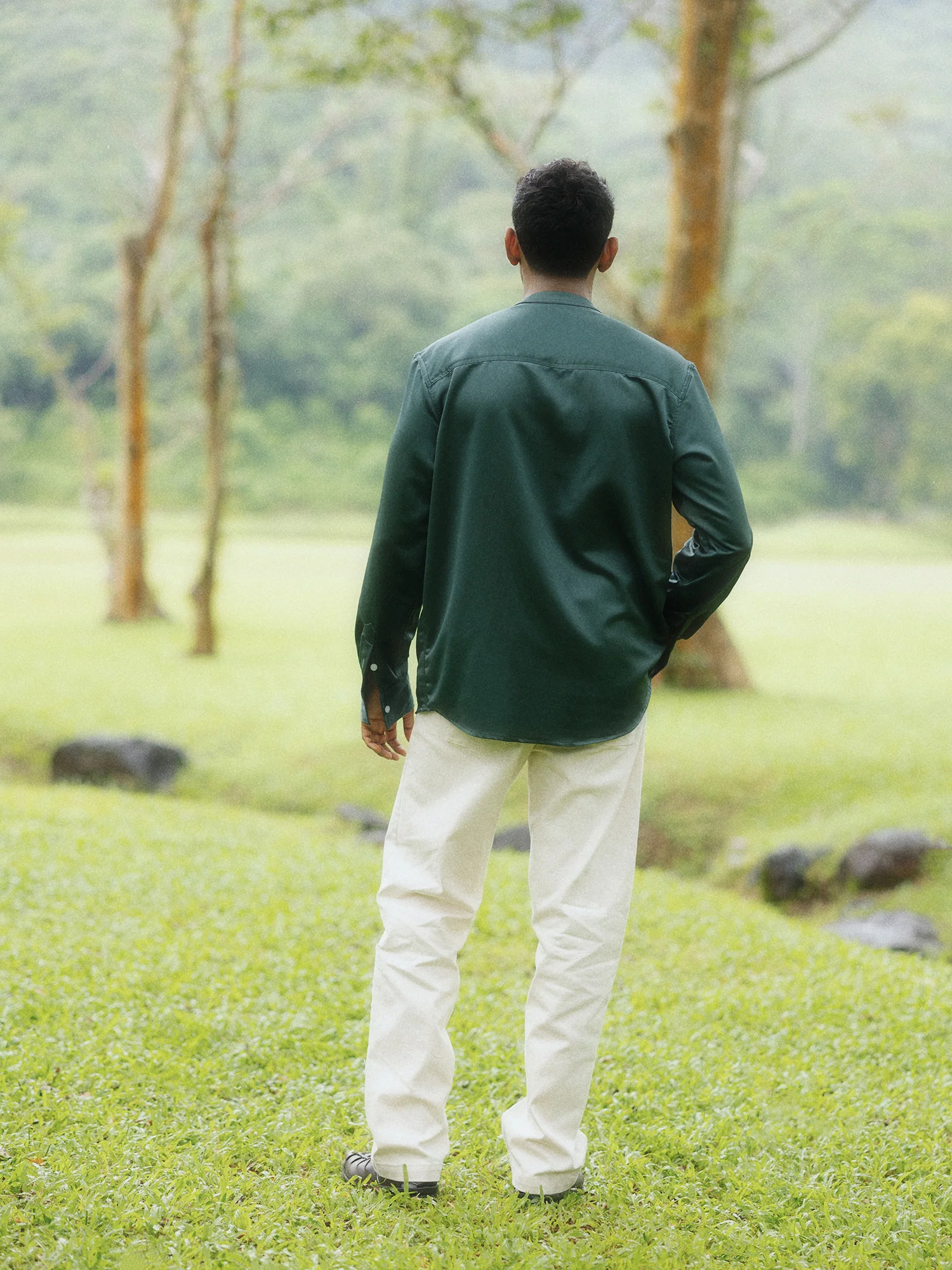 Chinese collar patch pocket shirt - Image 3