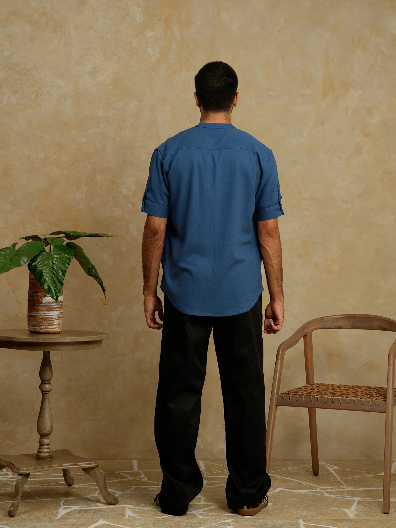 Chinese collar regular fit shirt - Image 3
