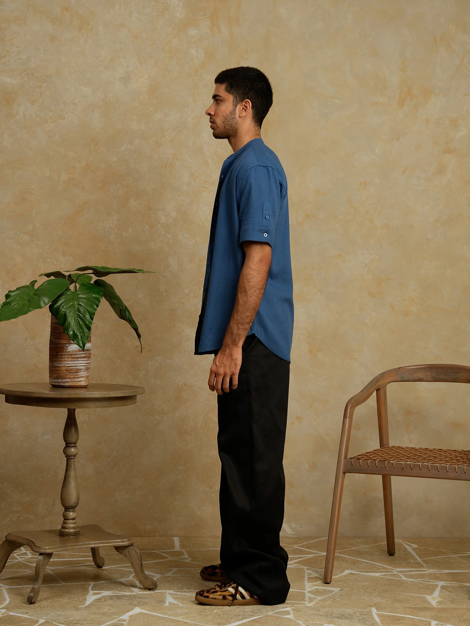 Chinese collar regular fit shirt - Image 4