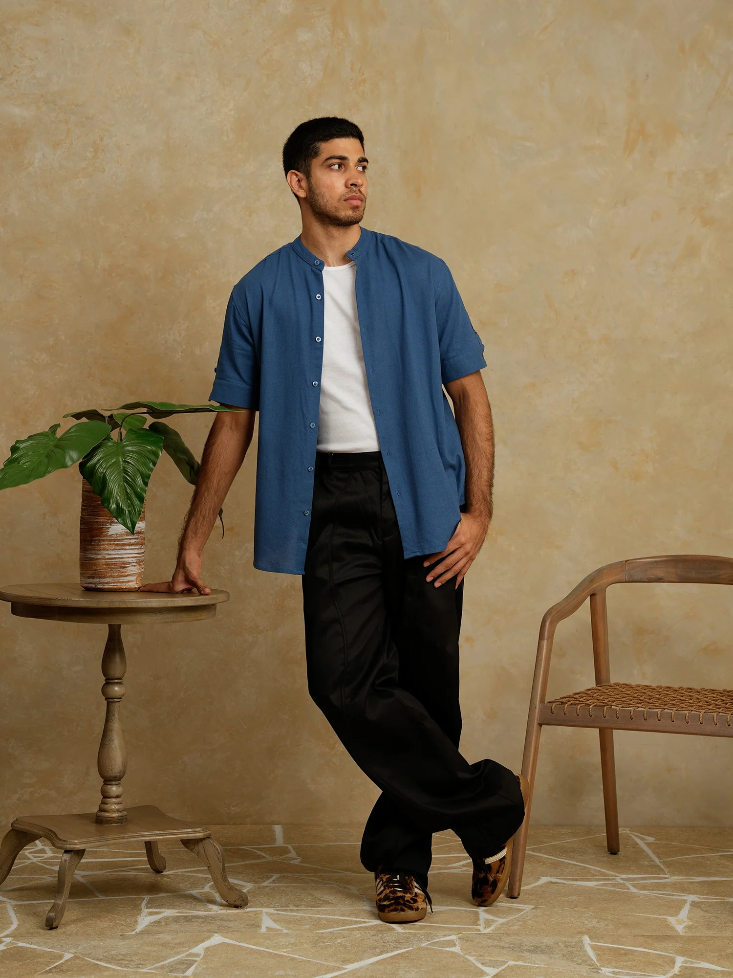 Chinese collar regular fit shirt - Image 5