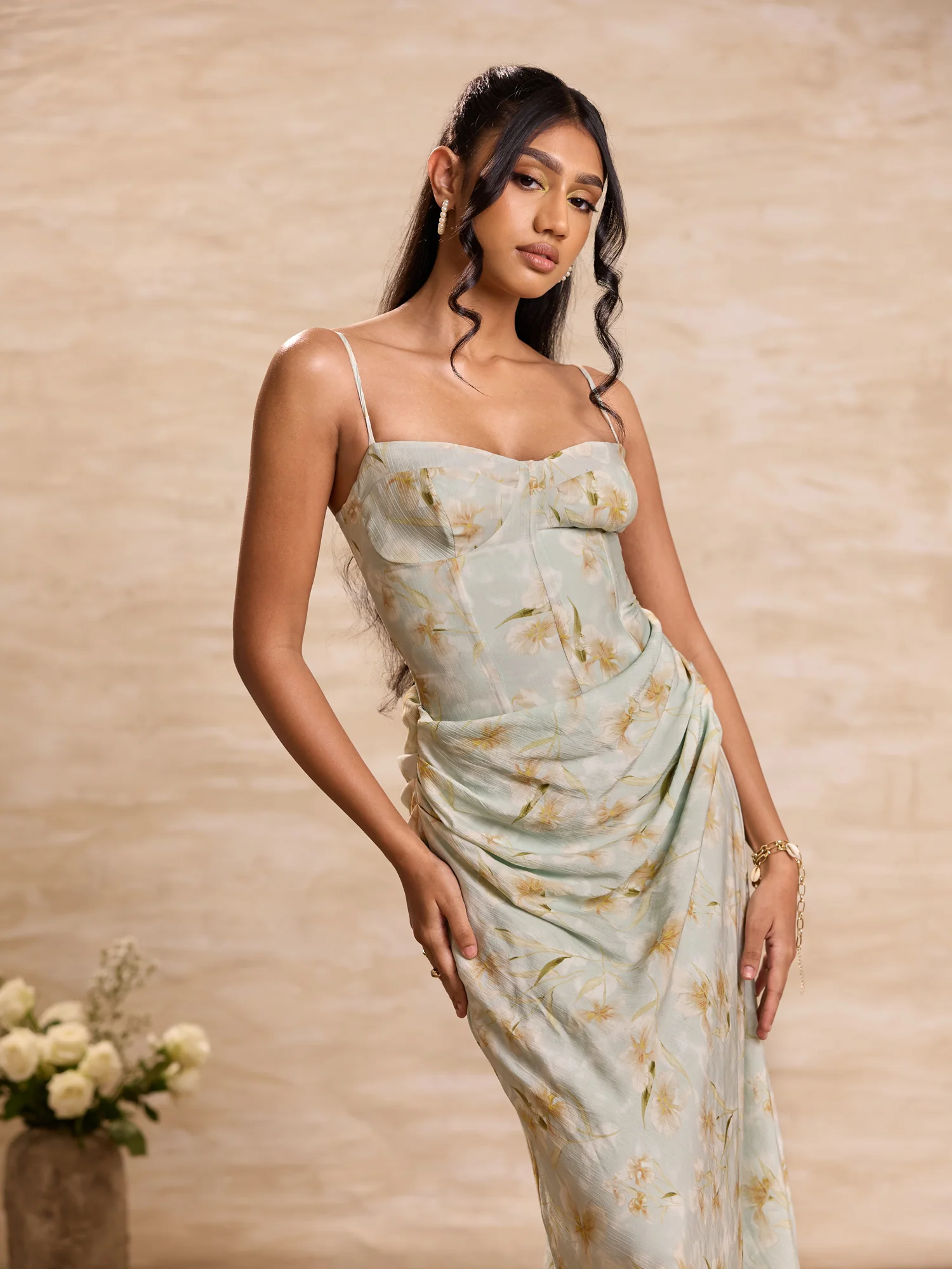 Corset Cowl Waisted Maxi Dress - Image 2