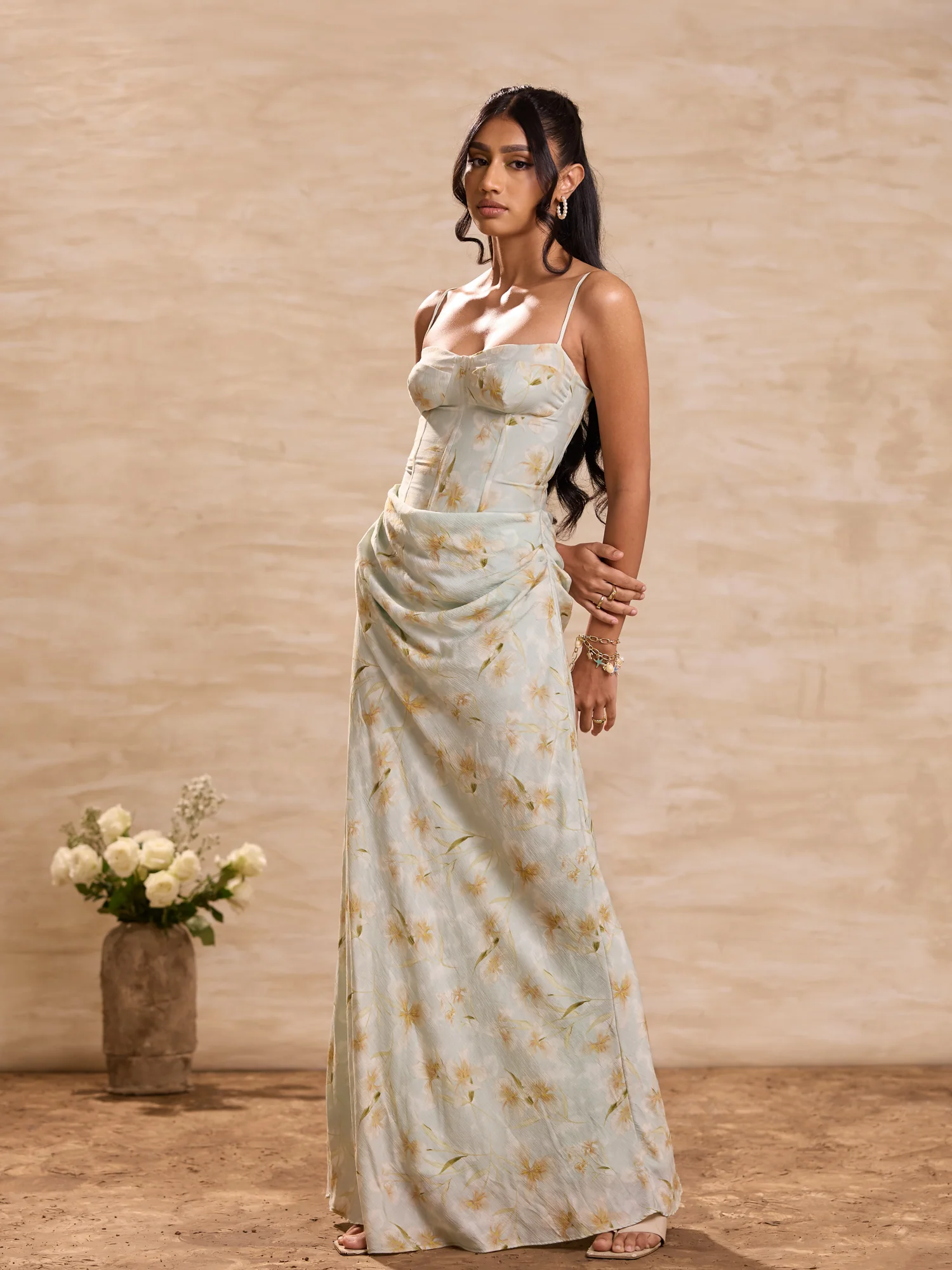 Corset Cowl Waisted Maxi Dress - Image 4
