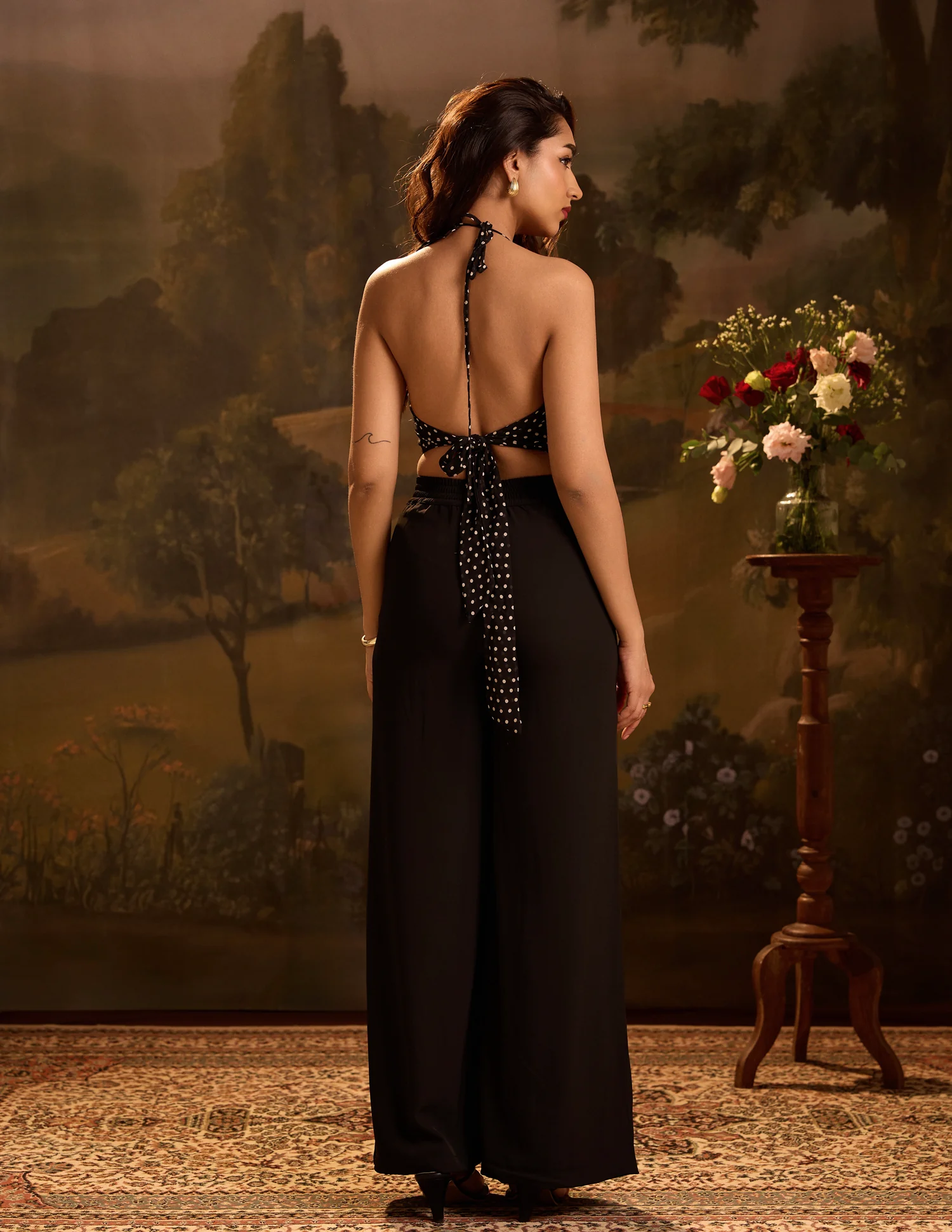 Cowl Neck Back Tieup Top - Image 3
