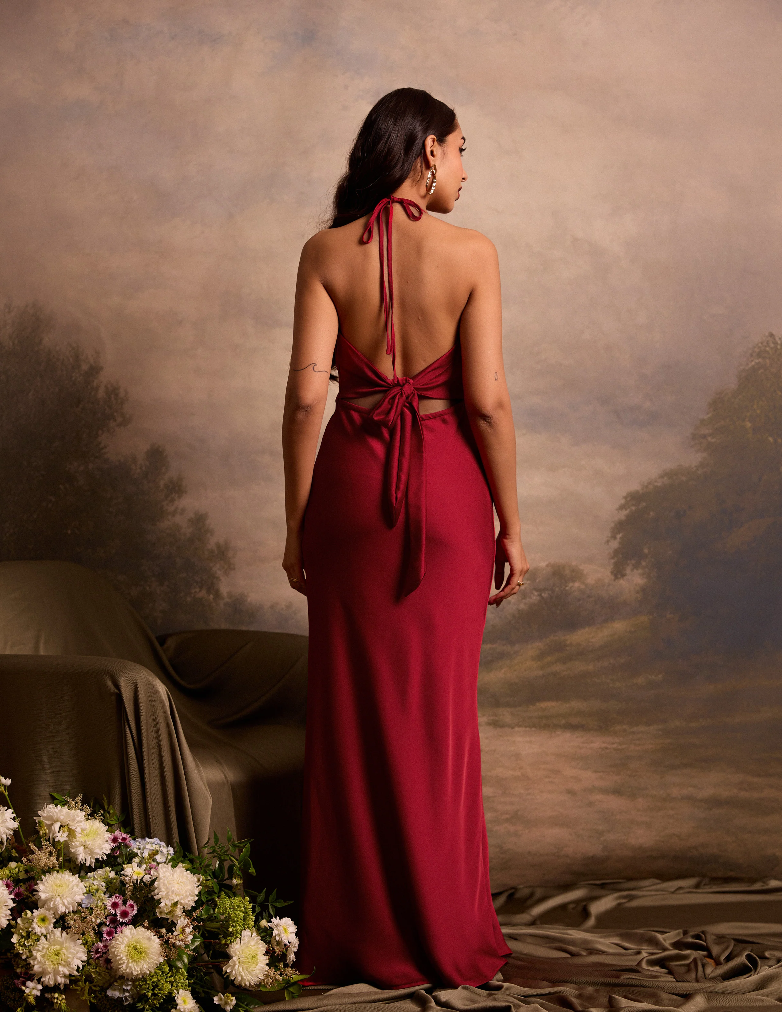 Cowl Neck Satin Dress - Image 3