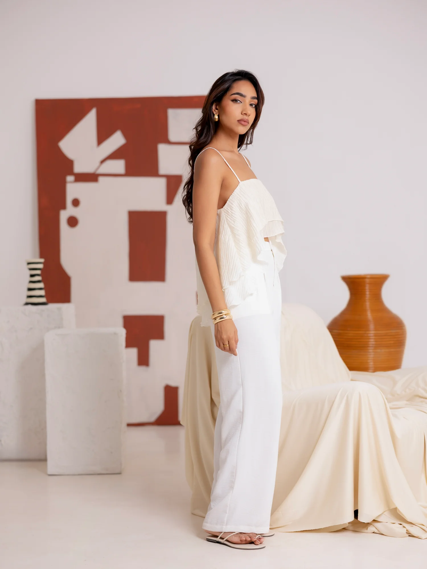 Double Frill Detailed Sleeveless Top - Image 4