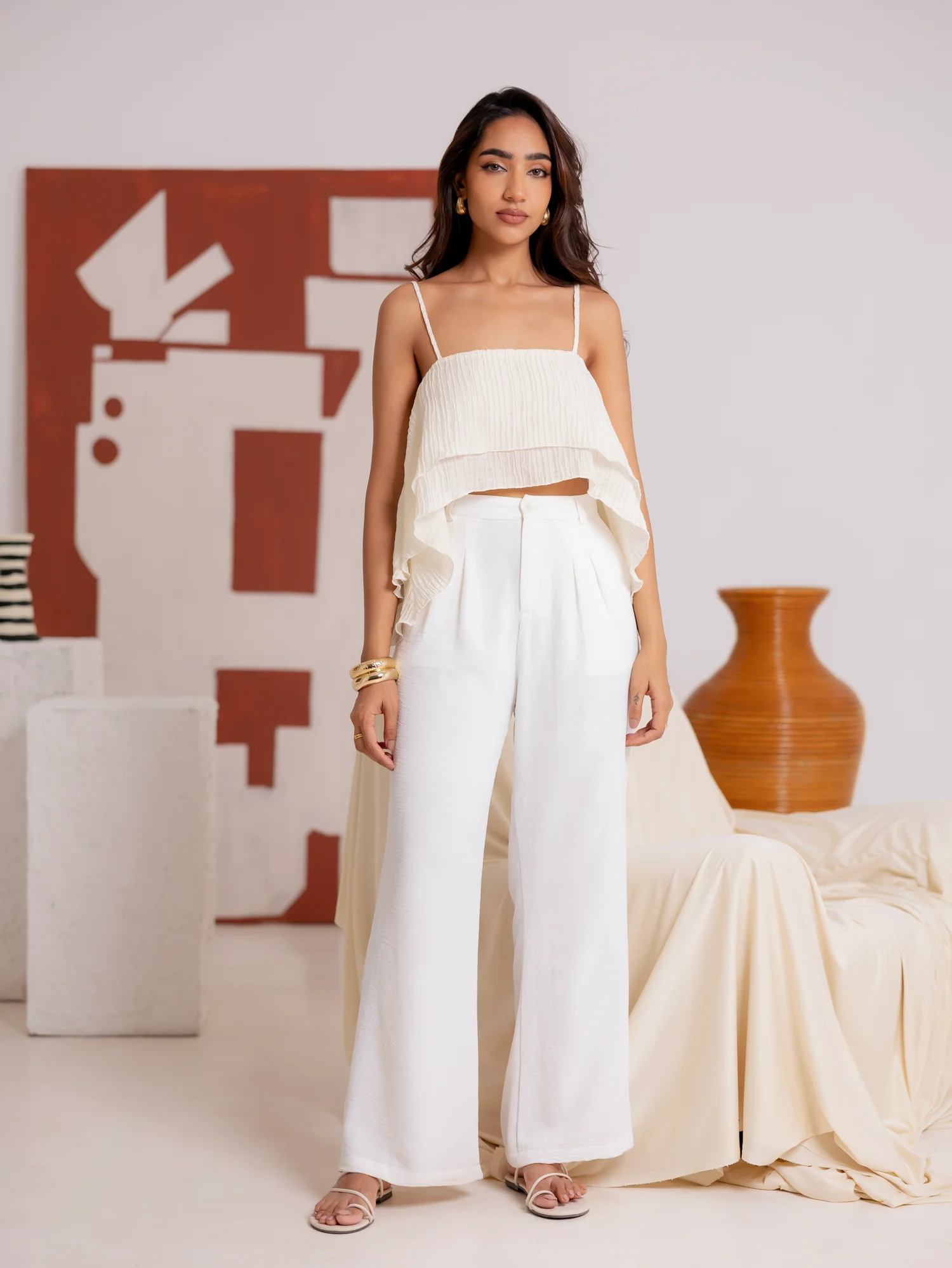 Double Frill Detailed Sleeveless Top - Image 5