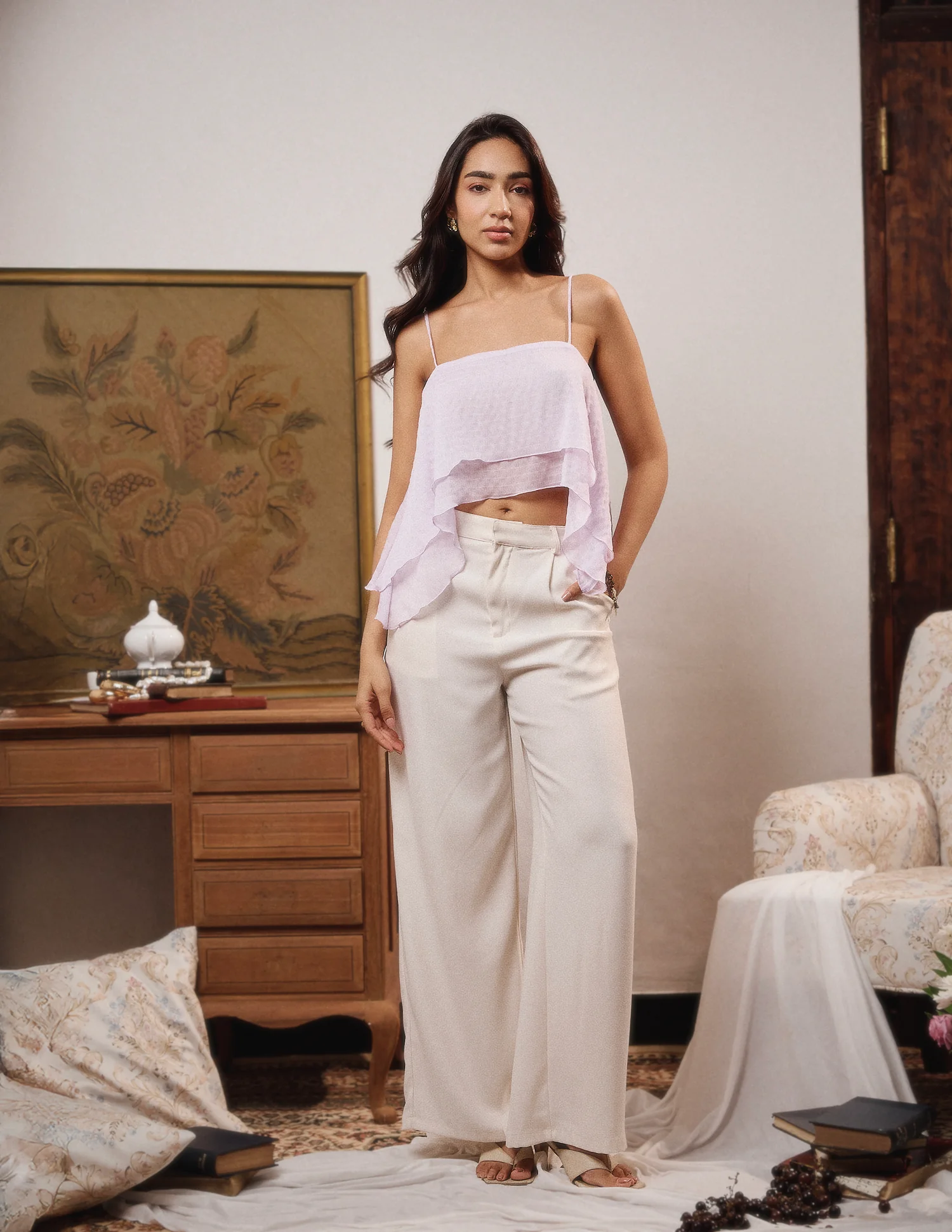 Double Frill Detailed Sleeveless Top - Image 4